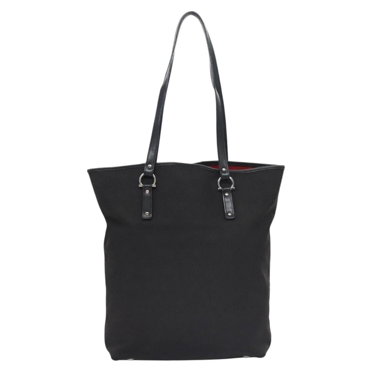 Salvatore Ferragamo Gancini Black Canvas Tote Bag (Pre-Owned) Size ONE SIZE - 1 Thumbnail