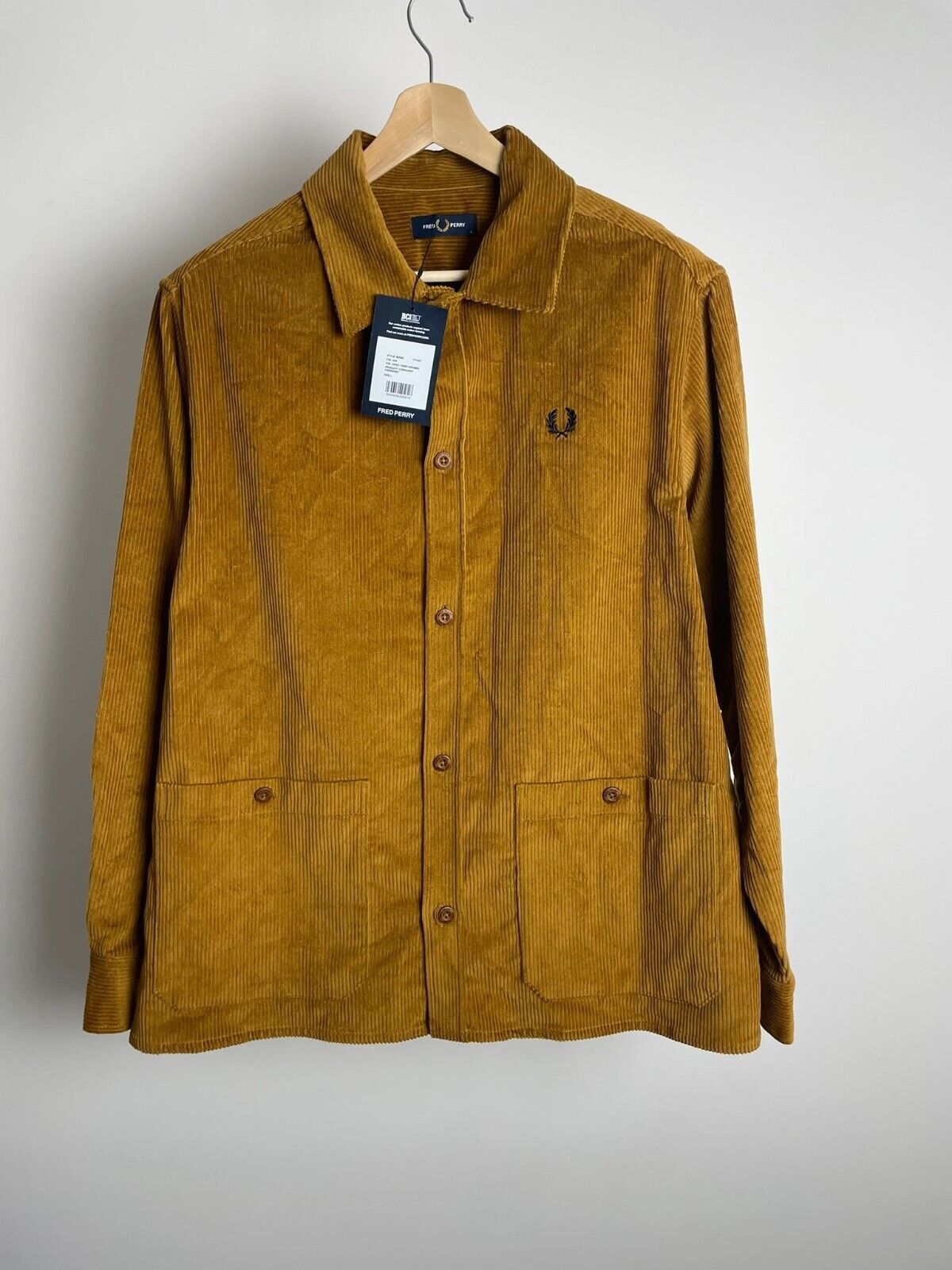 Fred Perry Fred Perry Corduroy Overshirt - Dark Caramel in size L Size US L / EU 52-54 / 3 - 1 Thumbnail