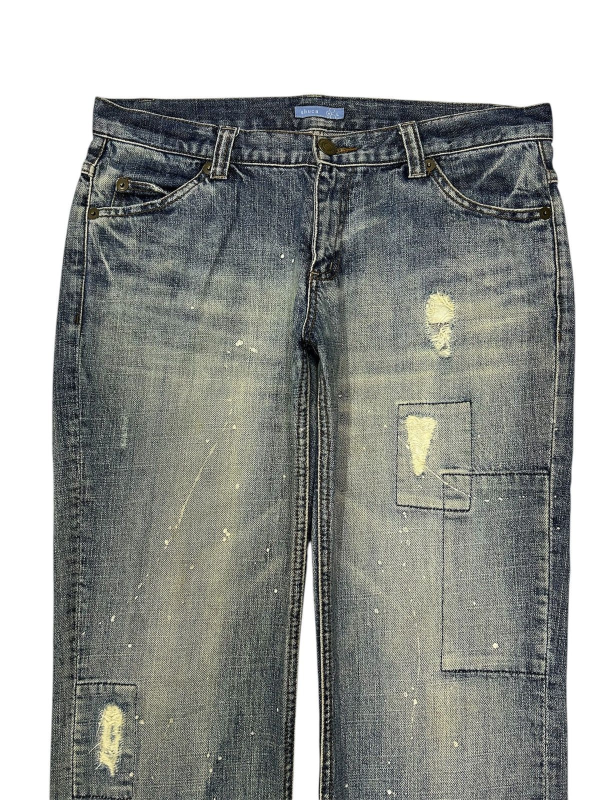 Japanese Brand Vintage Japanese Shuca Distressed Paint Splatter Jeans Size US 33 - 3 Thumbnail