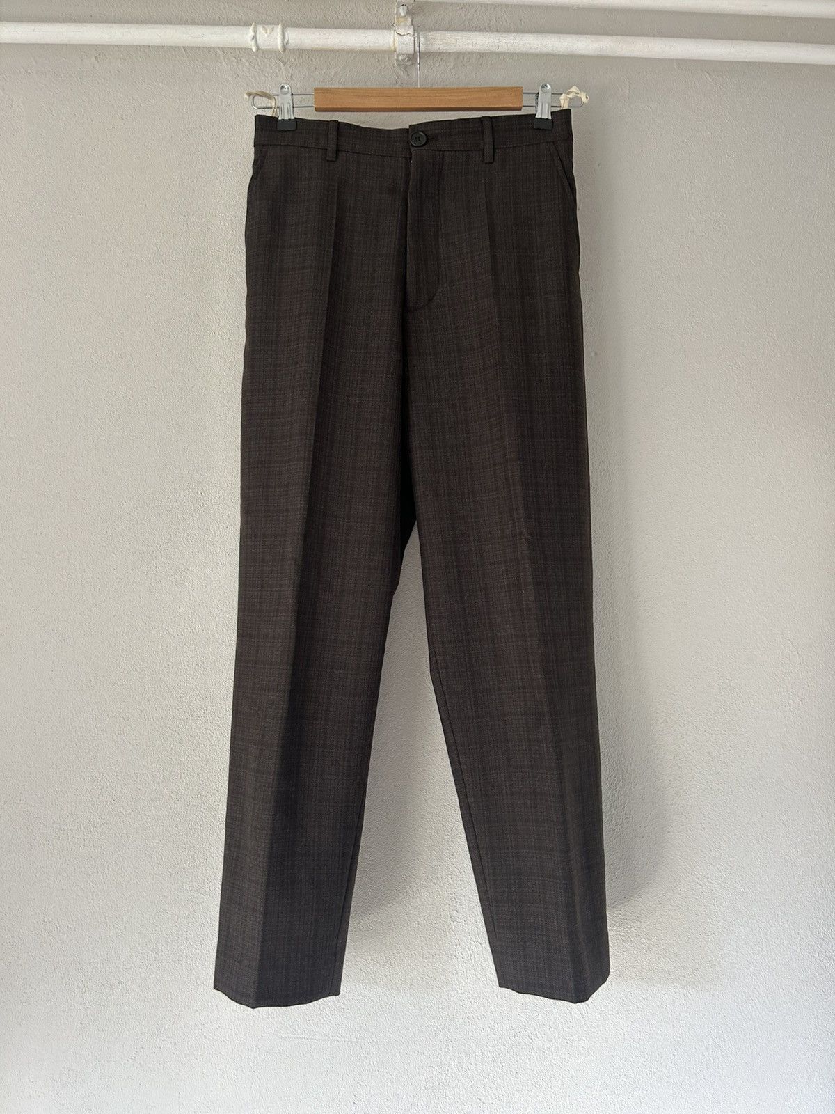 Marni Marni Brown Checked Wool Trousers – Size 48 Size US 32 / EU 48 - 1 Thumbnail
