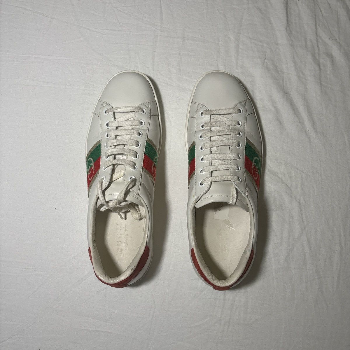 Gucci Gucci Ace White Leather Web Stripe Sneakers – Full Set Size US 9 / EU 42 - 4 Thumbnail