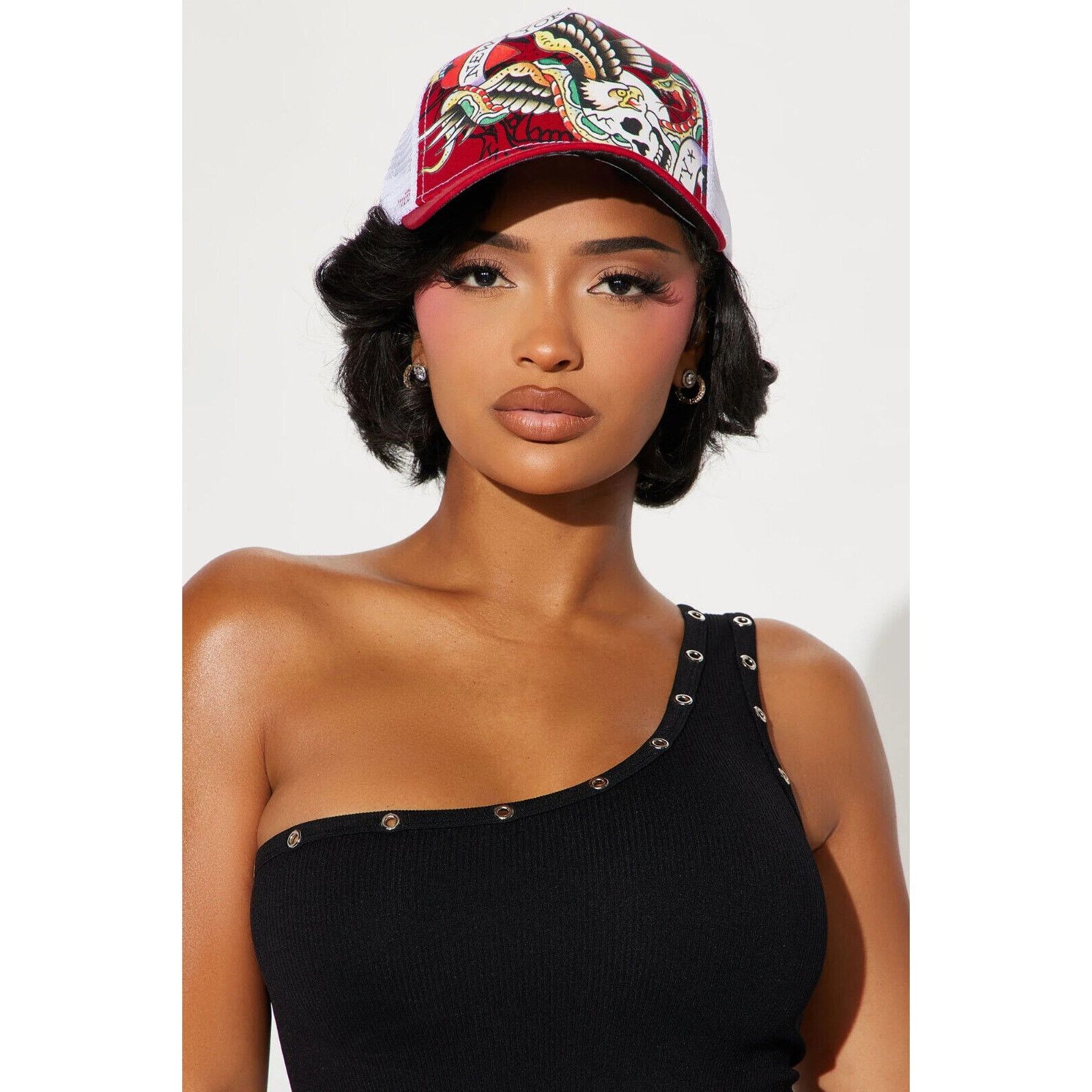 Ed Hardy Ed Hardy Trucker Hat Embroidered Tattoo New York Eagle Cap Size ONE SIZE - 2 Thumbnail