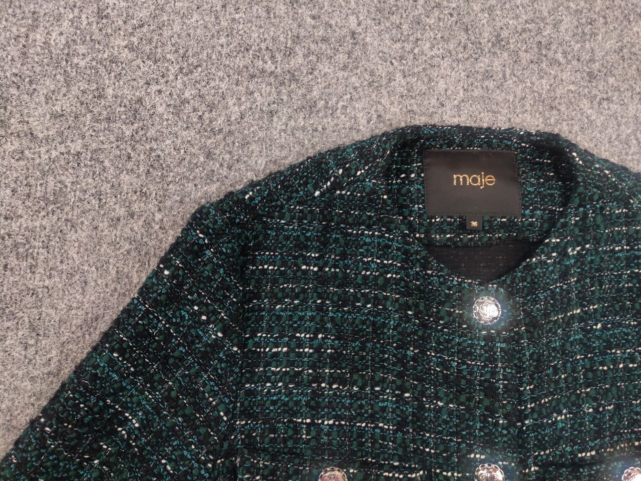 Maje Maje Frayed Cropped metallic boucle-tweed Blazer Jacket Size S / US 4 / IT 40 - 6 Thumbnail