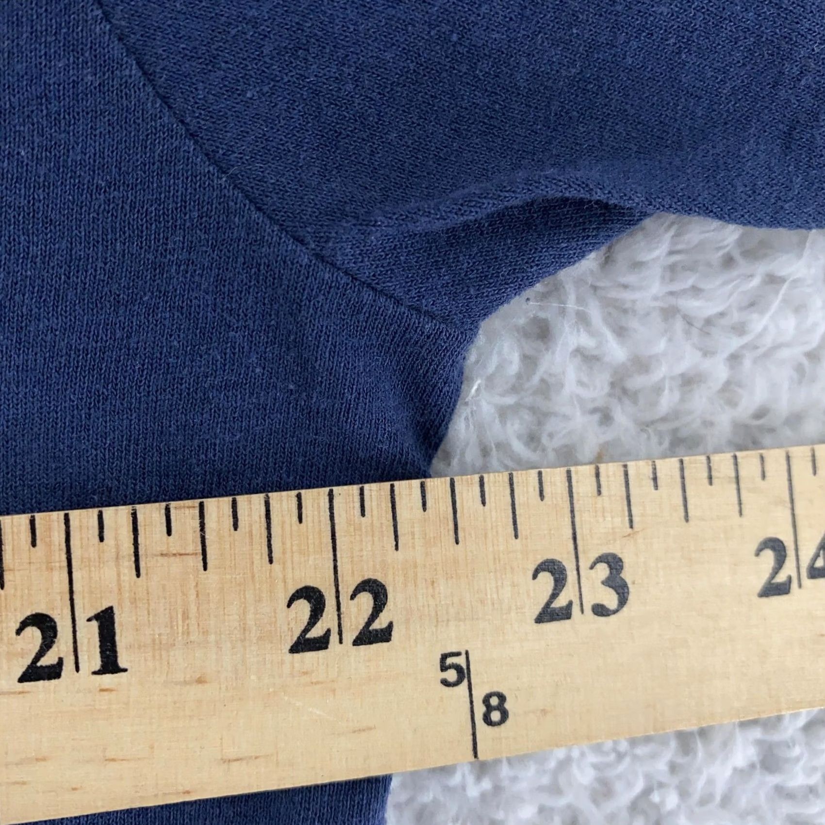 Fruit Of The Loom Vintage Fruit of the Loom Navy Blue Pocket T-Shirt Mens L/XL Crew Neck Short Sleeve Cotton Blend Solid with Pocket Size US L / EU 52-54 / 3 - 6 Thumbnail