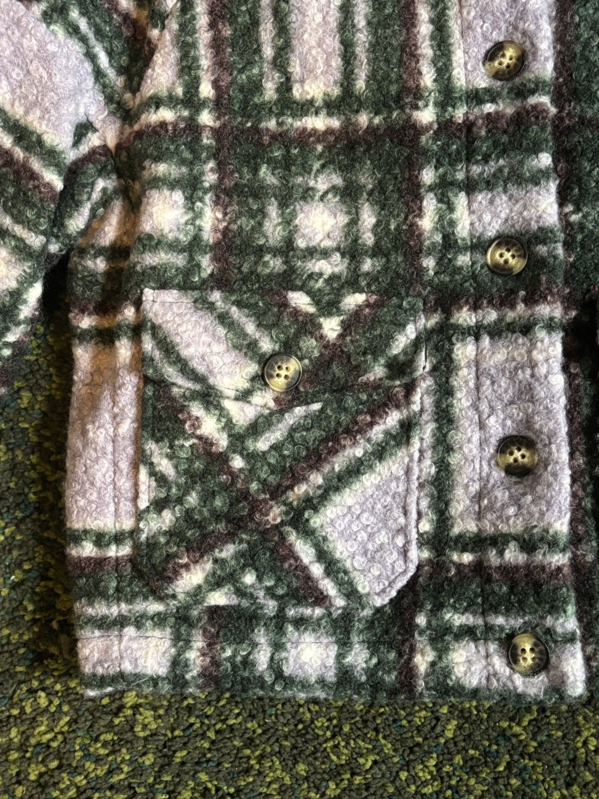 Calvin Klein Womens plaid faux sherpa jacket never worn Size L / US 10 / IT 46 - 2 Thumbnail