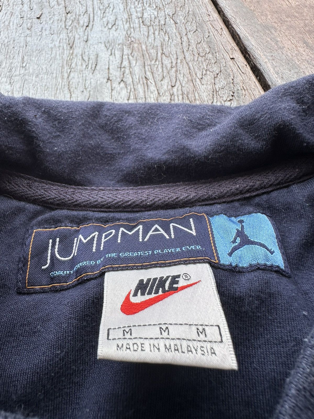 Nike × Vintage Vintage 90s Nike Jumpman Air Jordan Polo Stripes shirt Size US L / EU 52-54 / 3 - 13 Thumbnail