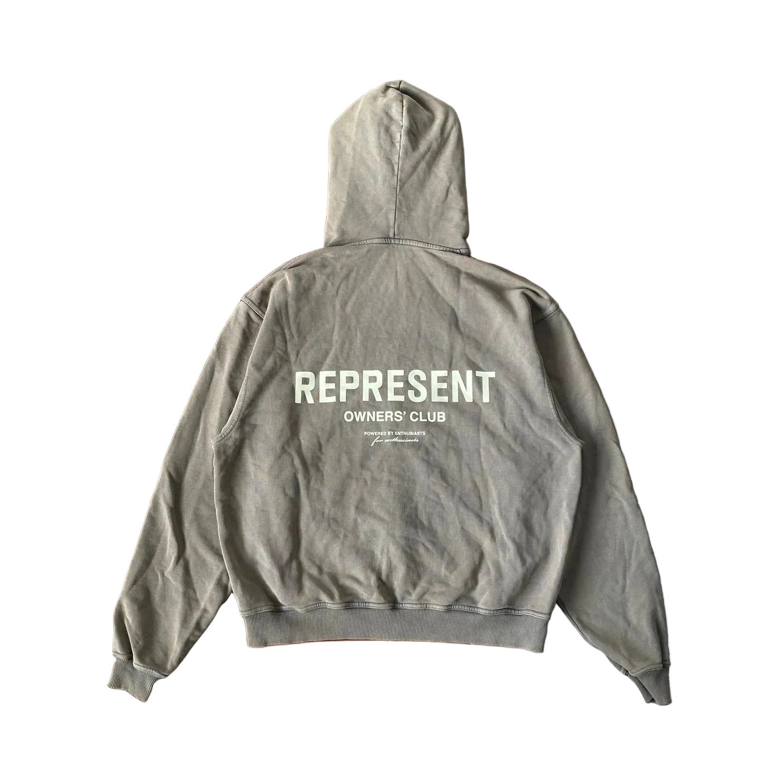 Represent Clo. 1 of 1 Washed Brown Owners Club Logo Oversized Zip Hoodie Size US S / EU 44-46 / 1 - 1 Thumbnail