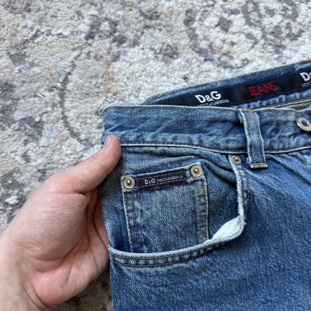 Dolce & Gabbana Crazy Vintage Dolce & Gabbana Straight Heavy Relaxed Jeans Size US 34 / EU 50 - 15 Thumbnail