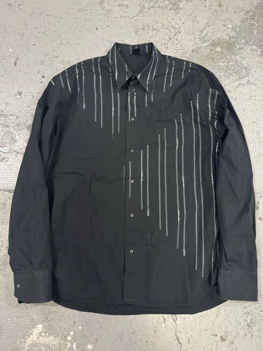 Gianfranco Ferre × Vintage 2000s Gianfranco Ferré Archive Chain Black Shirt Size US L / EU 52-54 / 3 - 1 Thumbnail