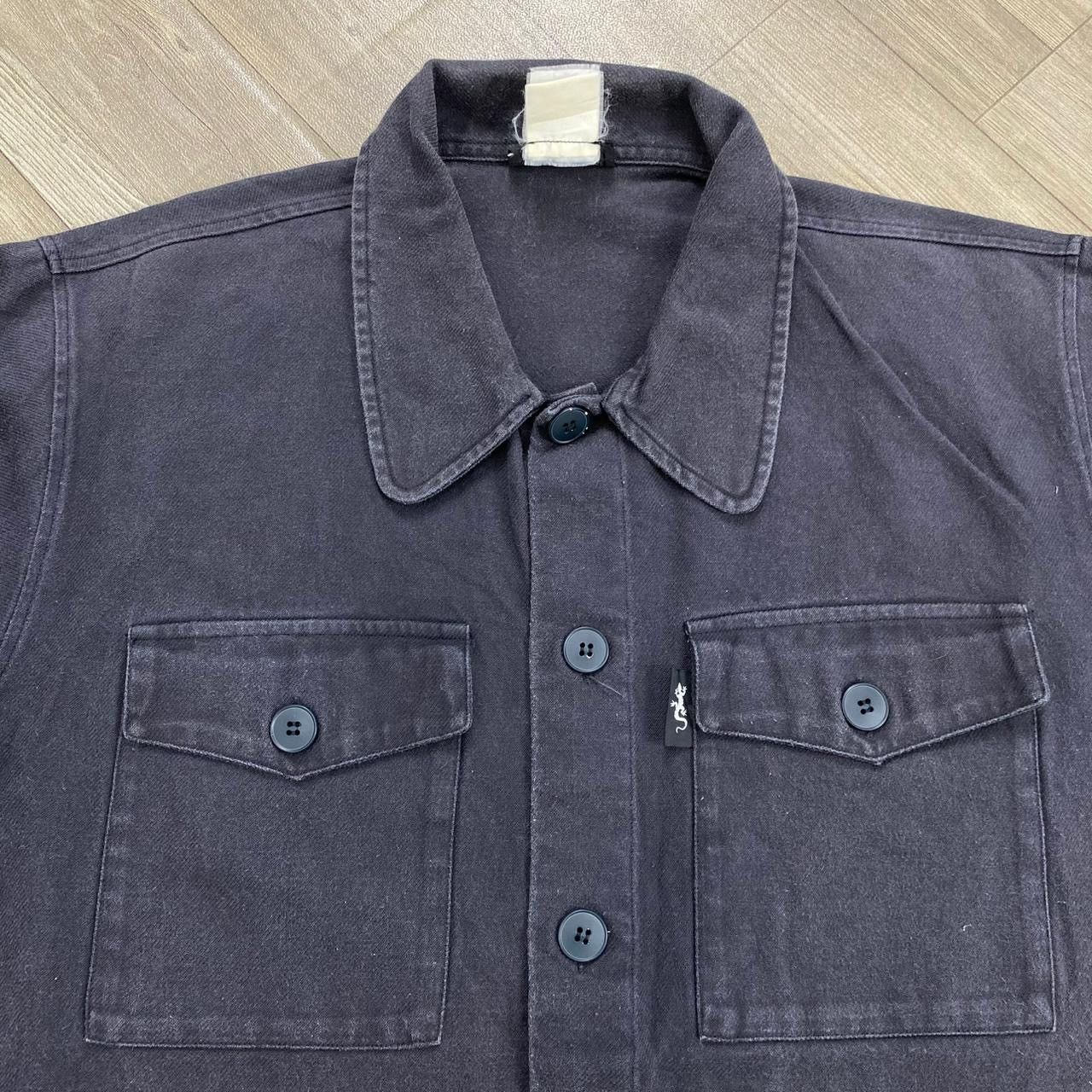 agnes b. Vintage Agnes B. Paris Military Style Black Washed Shirt Size US M / EU 48-50 / 2 - 3 Thumbnail