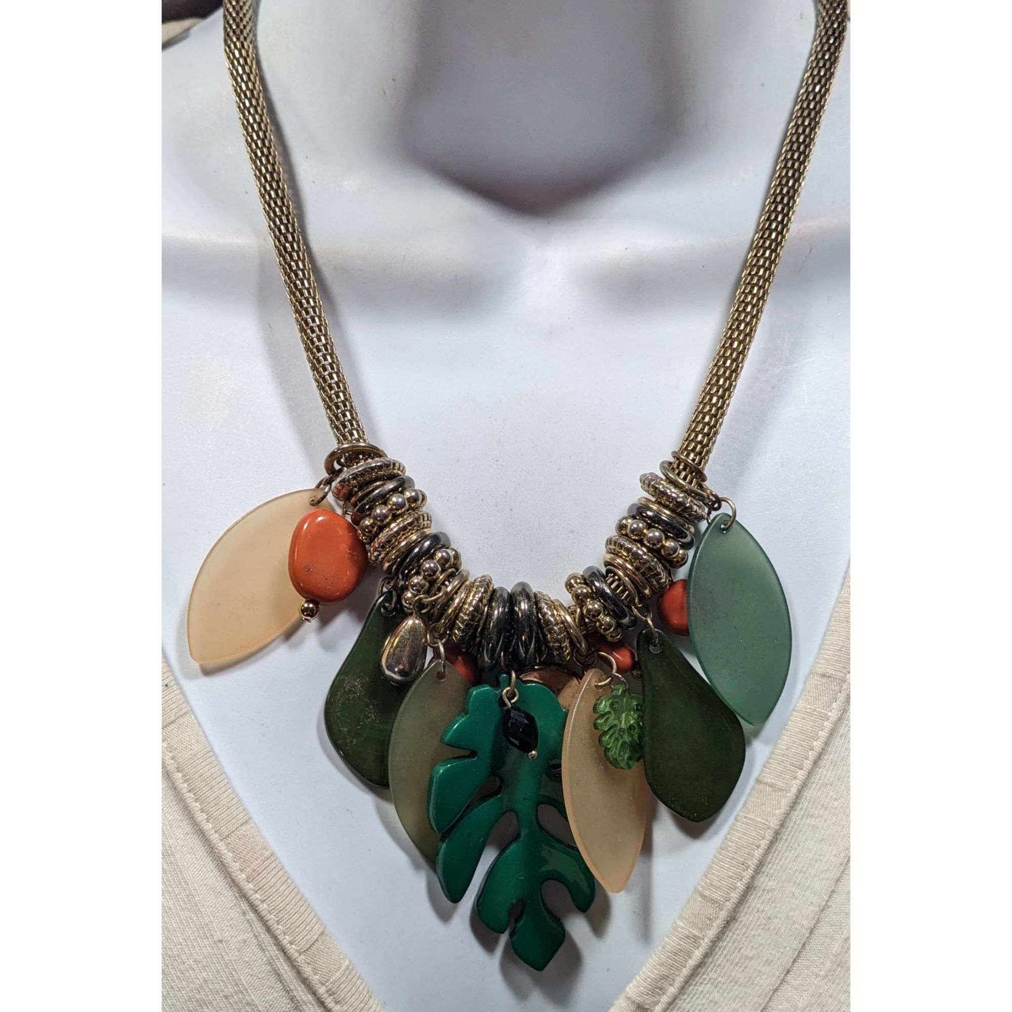 Other Tropical Jungle Chunky Leaf Charm Necklace Size ONE SIZE - 4 Thumbnail