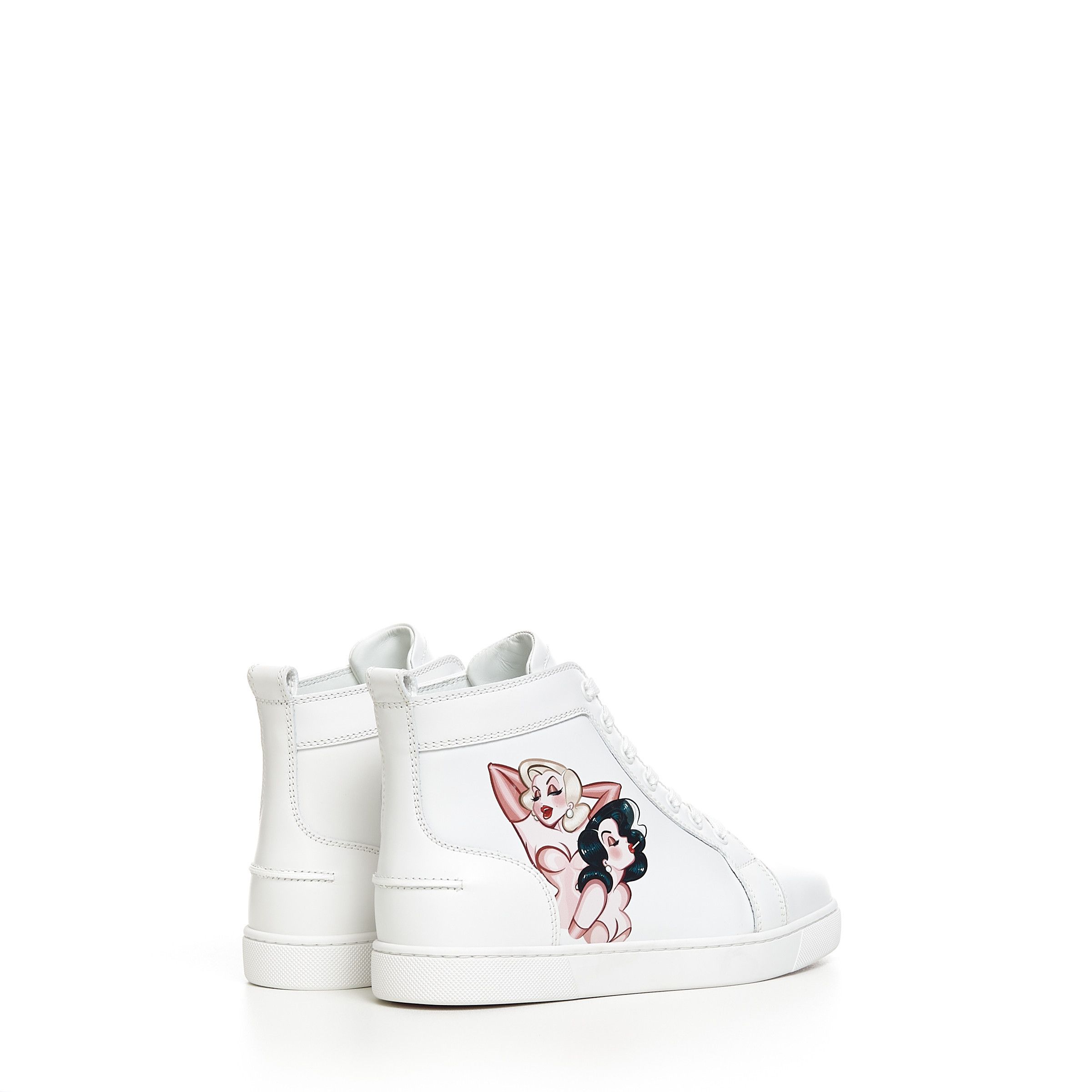 Christian Louboutin Hightop Sneakers Loupin With PinUp Print Size US 5 / IT 35 - 8 Thumbnail