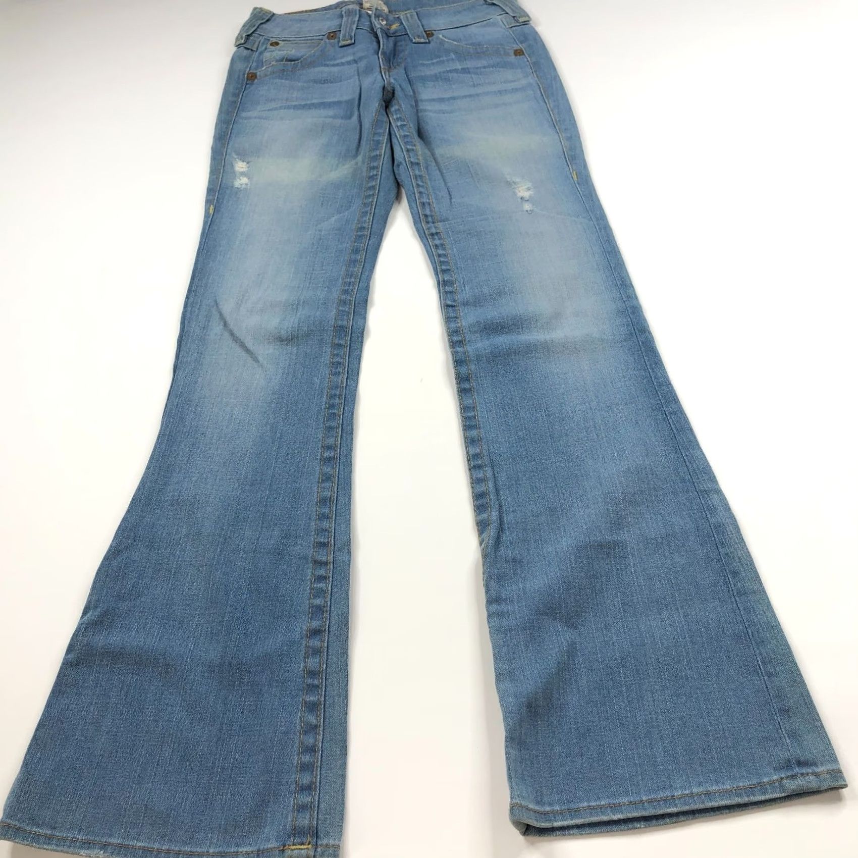 True Religion True Religion Becky Bootcut Jeans 26 (Fits 28W 33L) Low Rise Denim HRJ Flap 5-Pocket Belt Loops Blue Women Jeans Men? Size 26" / US 2 / IT 38 - 4 Thumbnail