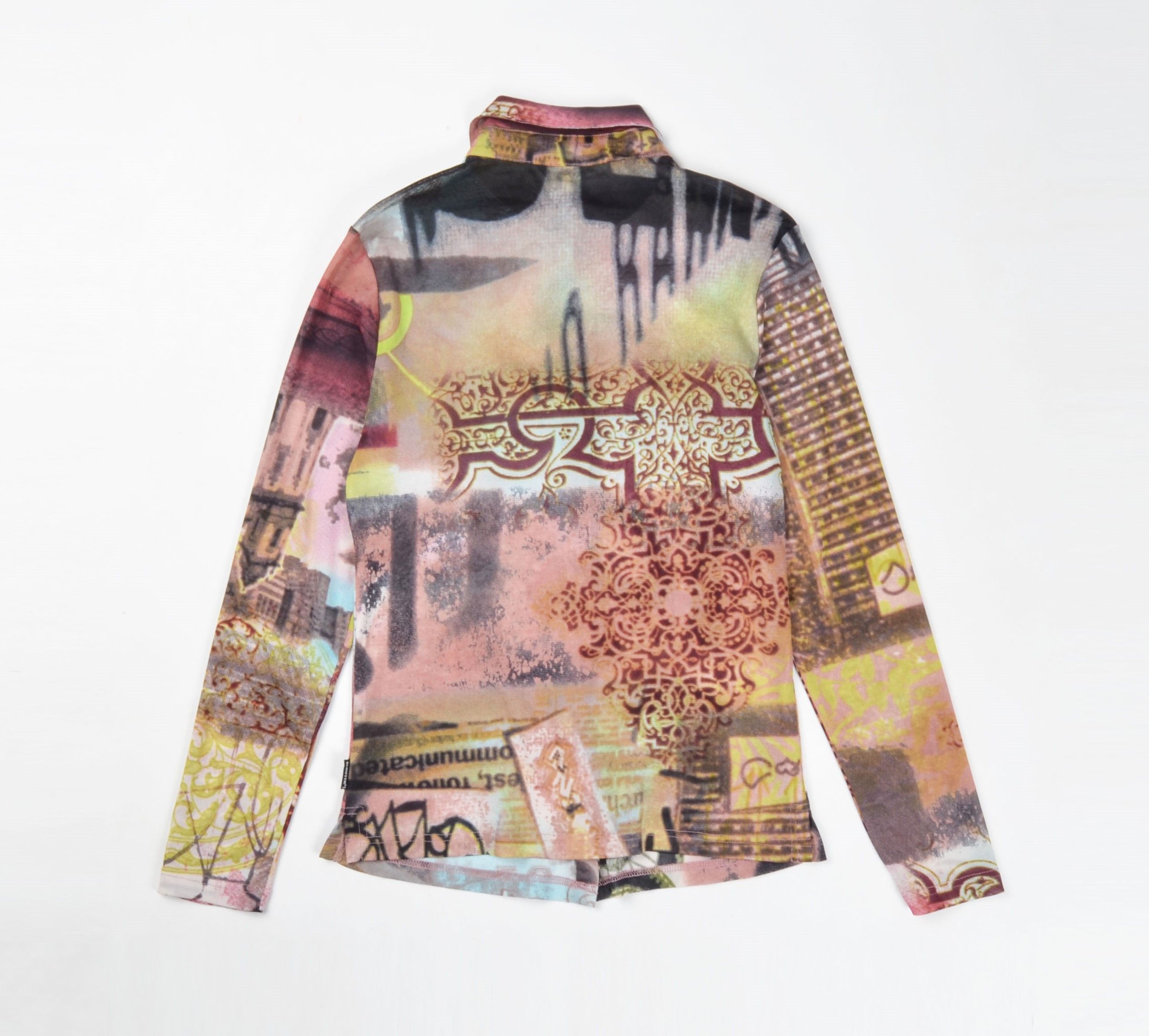 Vintage Scooter Y2K Mesh Futuristic Long Sleeve Blouse Shirt Size M / US 6-8 / IT 42-44 - 2 Thumbnail
