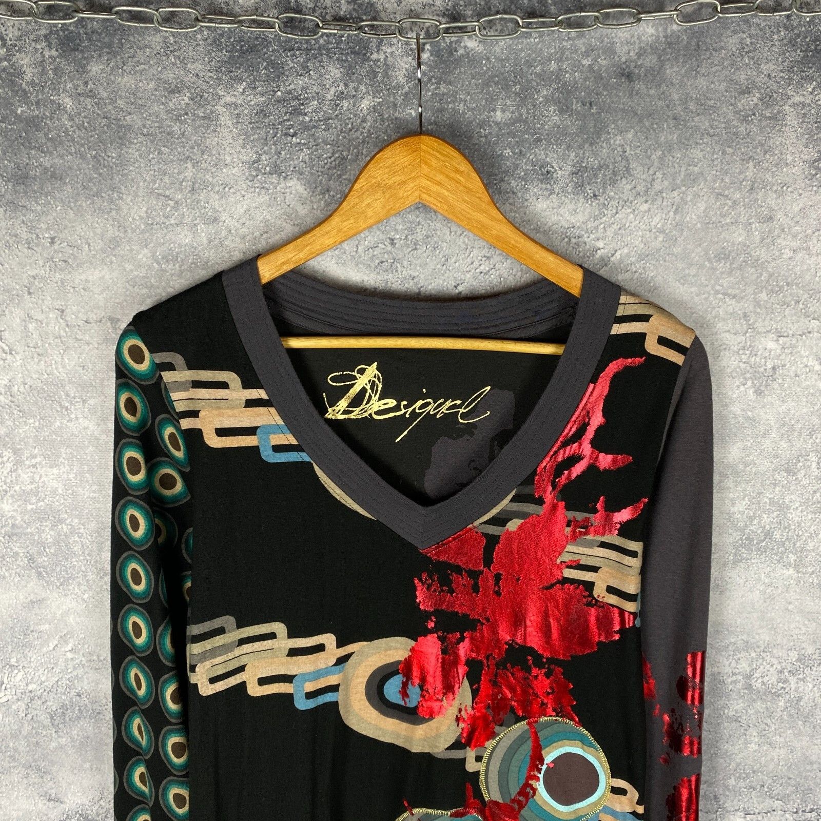 Desigual Desigual Blouse Women's Size L Multicolor Long Sleeve` Size L / US 10 / IT 46 - 2 Thumbnail