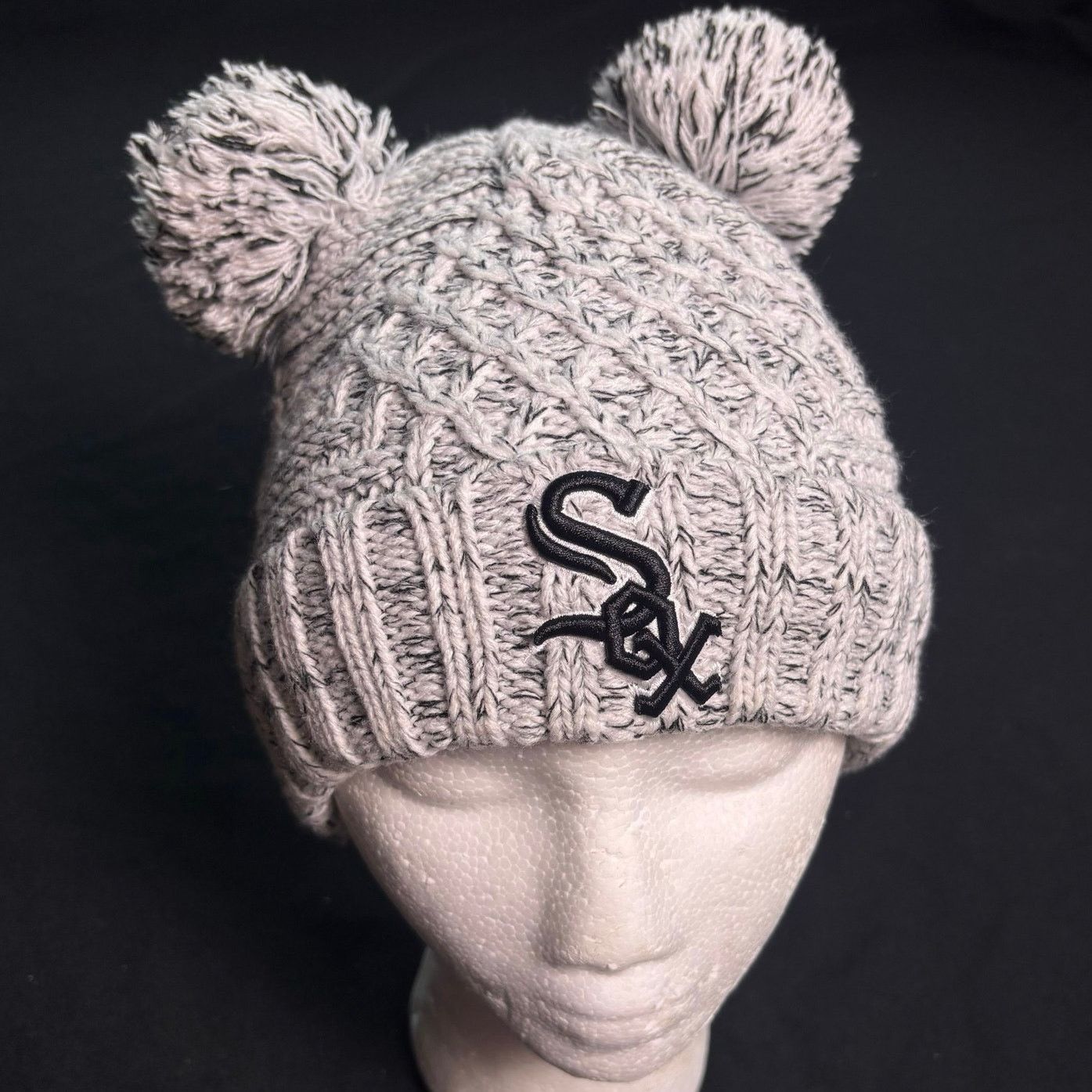 MLB Gray Chicago White Sox Pom Kids Beanie Size ONE SIZE - 1 Thumbnail