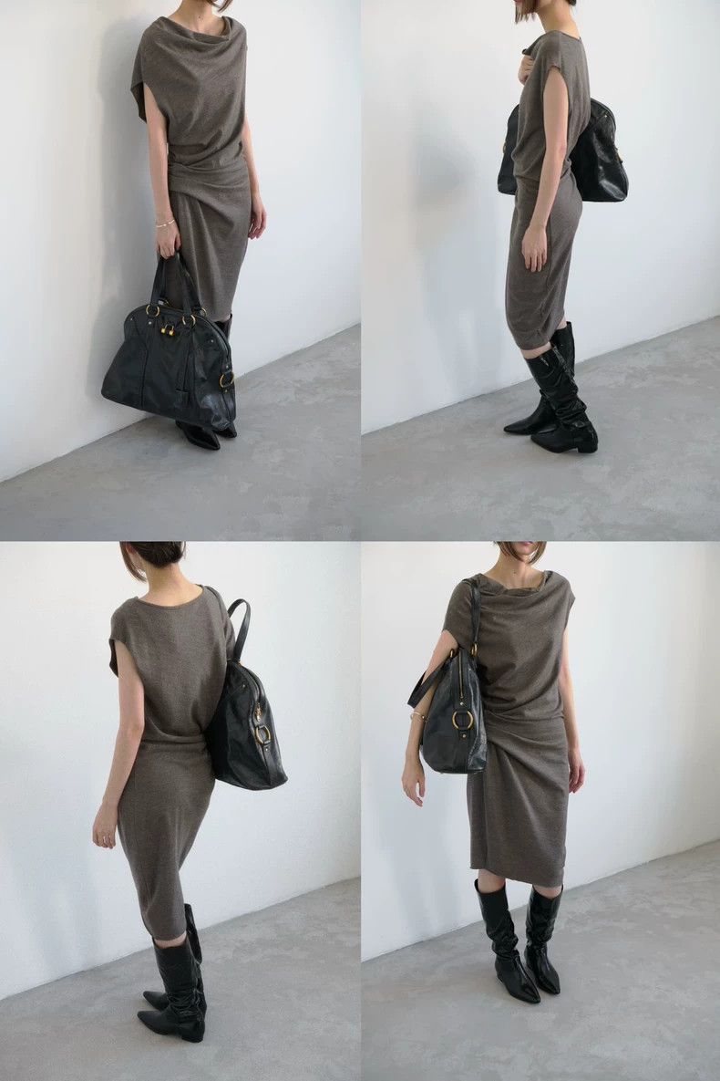 Helmut Lang HELMUT LANG A pleated dress with asymmetrical folds Size S / US 4 / IT 40 - 4 Thumbnail