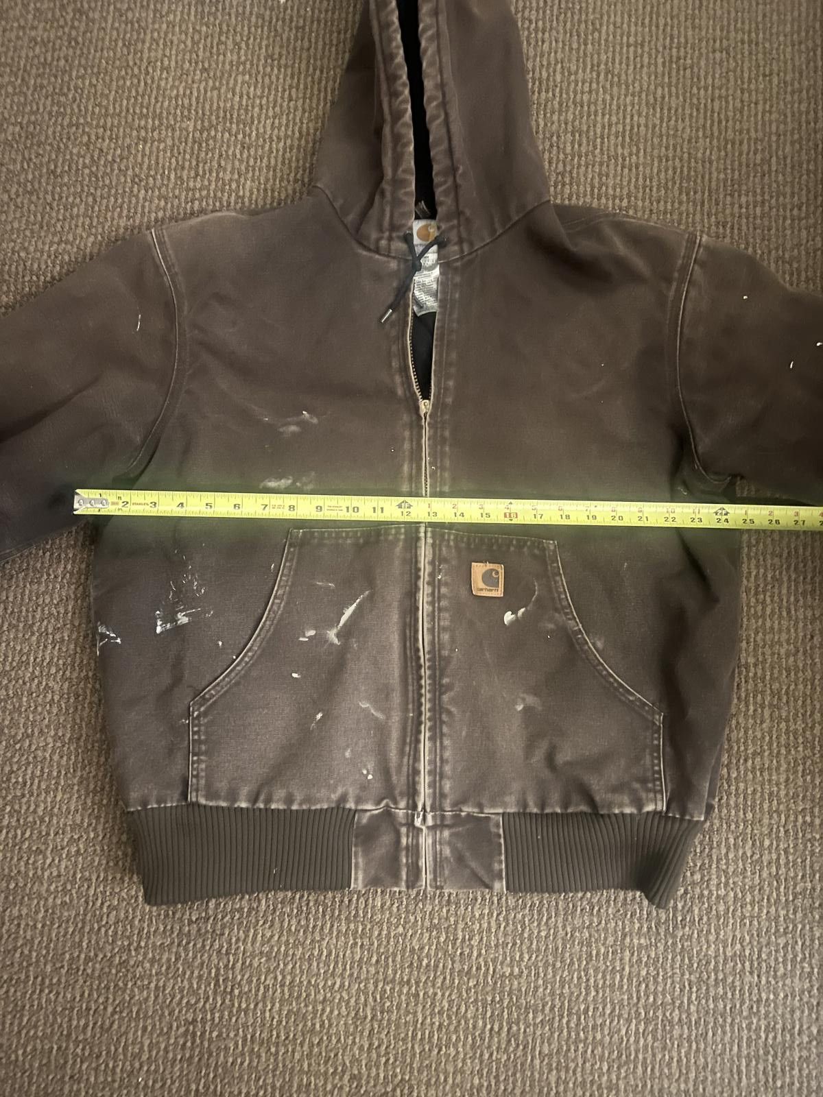 Carhartt Carhartt Men's Brown Hooded Work Jacket with Zip Front Size US L / EU 52-54 / 3 - 3 Thumbnail