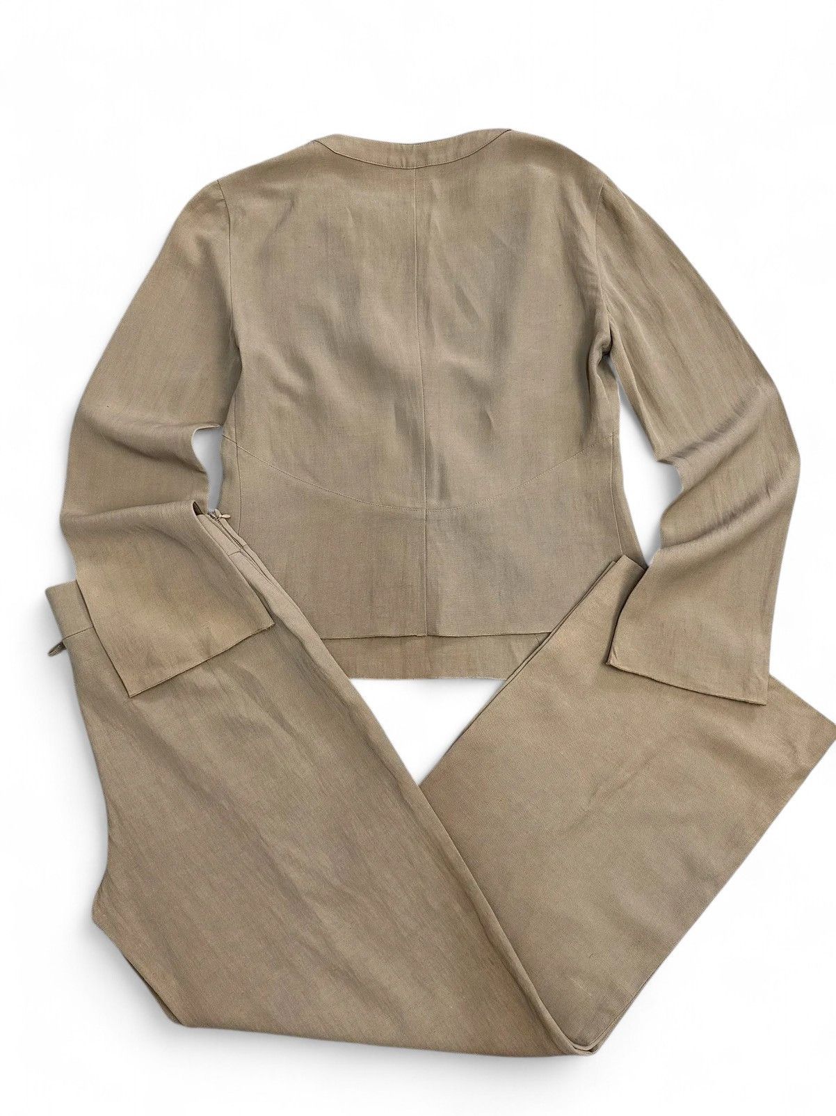 Armani Vintage Armani Beige Linen Two-Piece Minimalist Japan Style Size 28" / US 6 / IT 42 - 7 Thumbnail