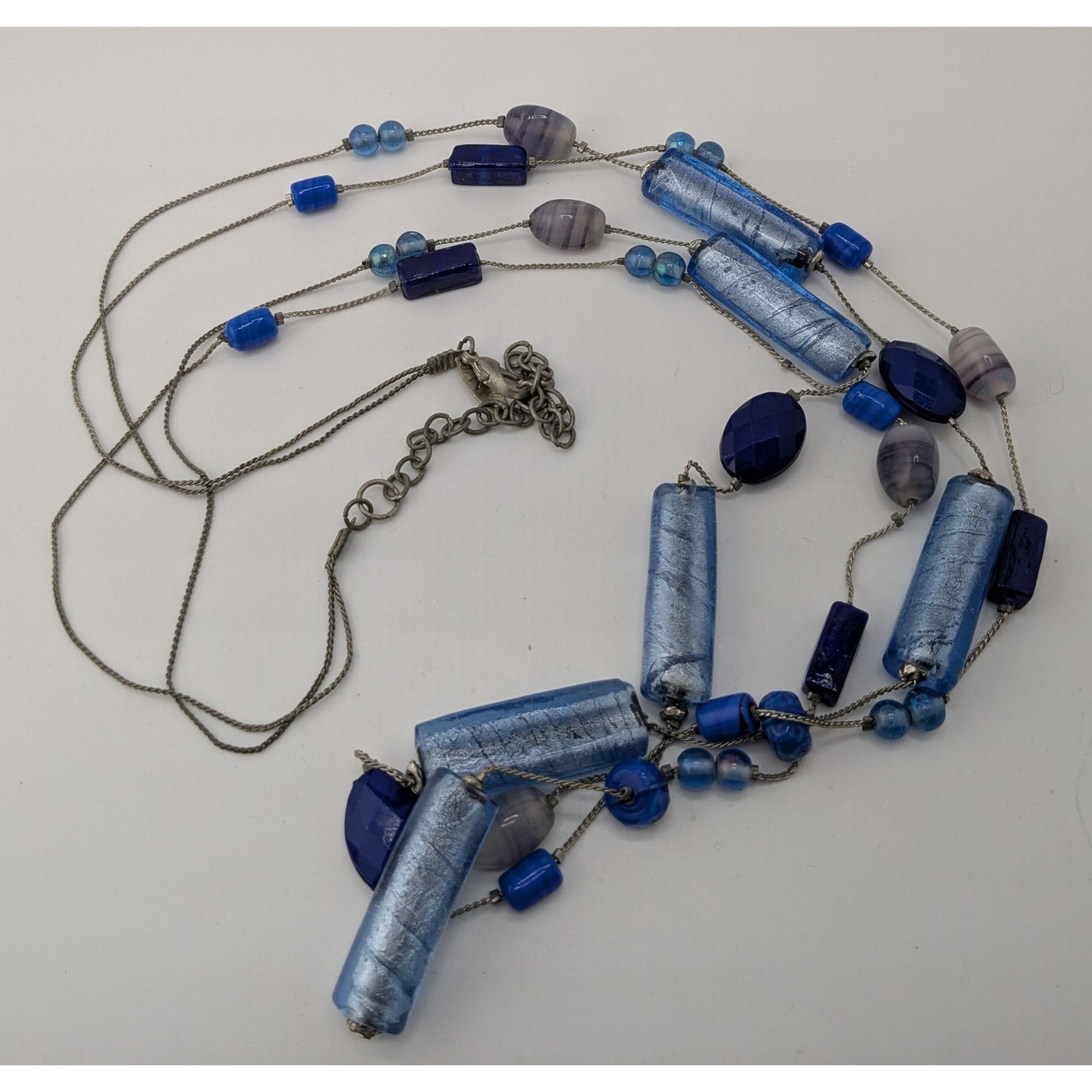Other Vintage NY Blue Glass Beaded Layered Station Necklace Size ONE SIZE - 6 Thumbnail
