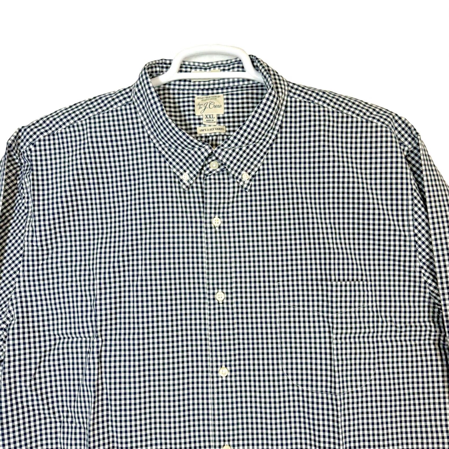 J.Crew J.CREW Button-Down Shirt 2XL Slim Fit White Black Check 100s 2-Ply Cotton, White and Black Check, Mens Size US XXL / EU 58 / 5 - 5 Thumbnail