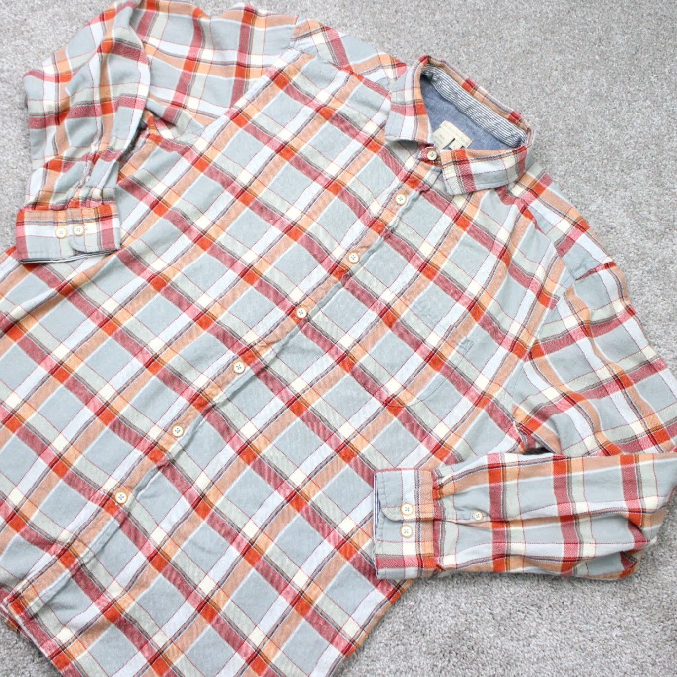 The Territory Ahead VINTAGE Territory Ahead Shirt Mens Large Red/Orange/Gray Plaid Cotton Long Sleeve Size US L / EU 52-54 / 3 - 4 Thumbnail