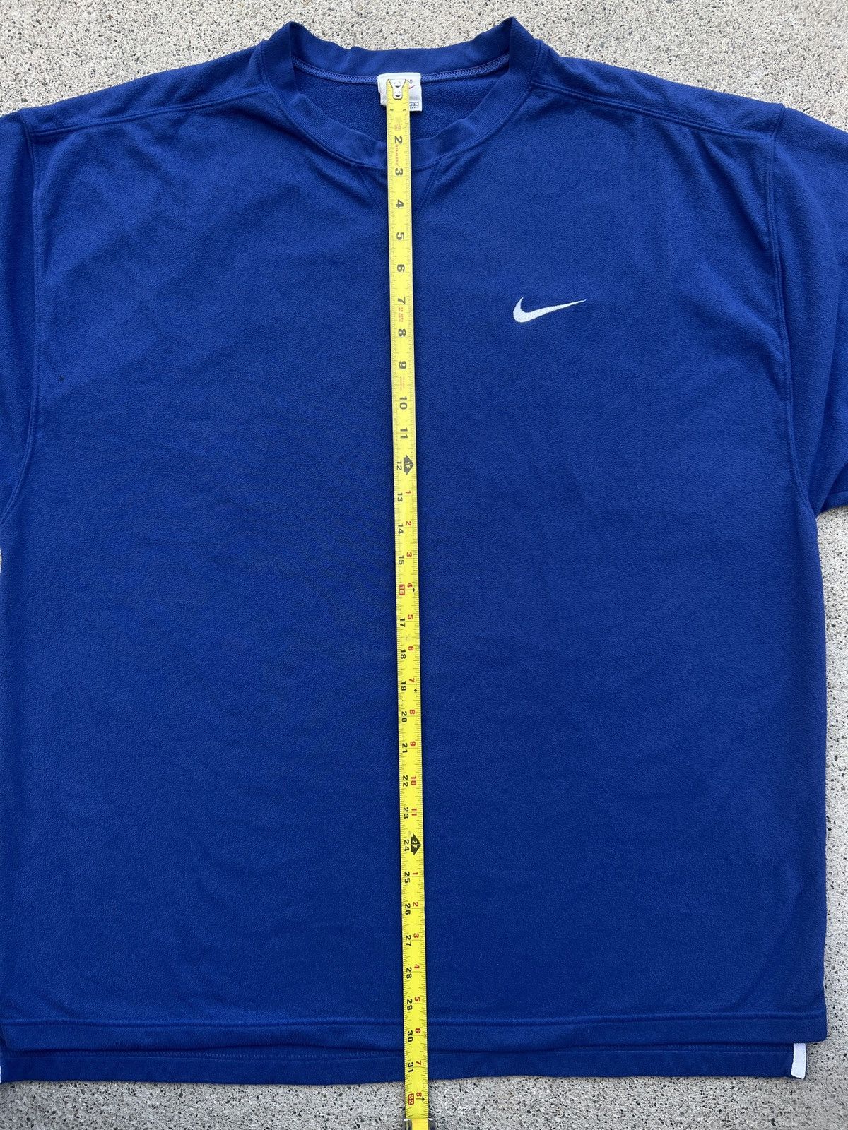 Nike × Vintage 1990s Vintage Nike Blue Embroidered Swoosh Fleece Thermal Size US XL / EU 56 / 4 - 6 Thumbnail