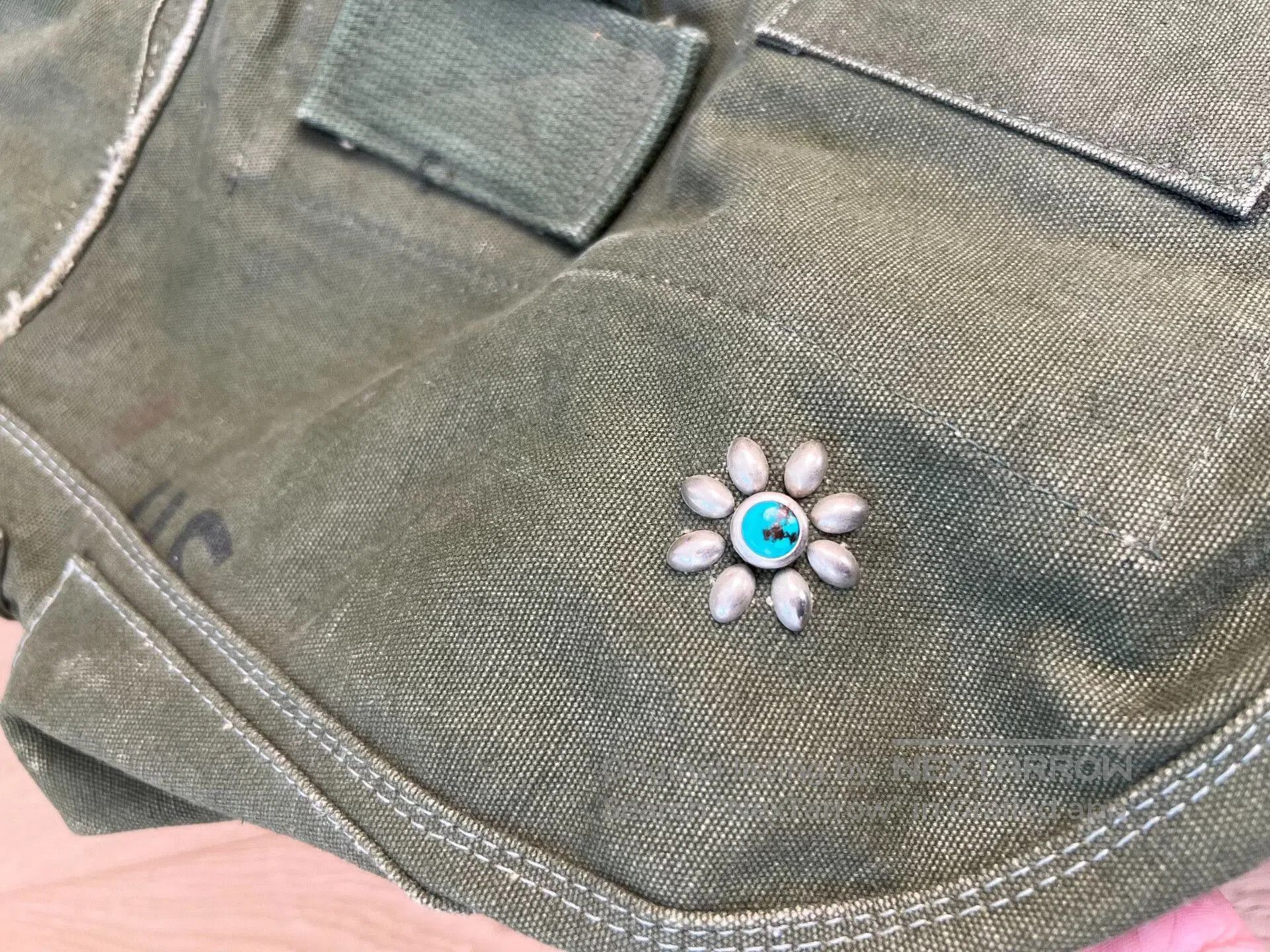 Vintage IrregulaR Military Green Reworked Cycling Bag. Size ONE SIZE - 2 Thumbnail