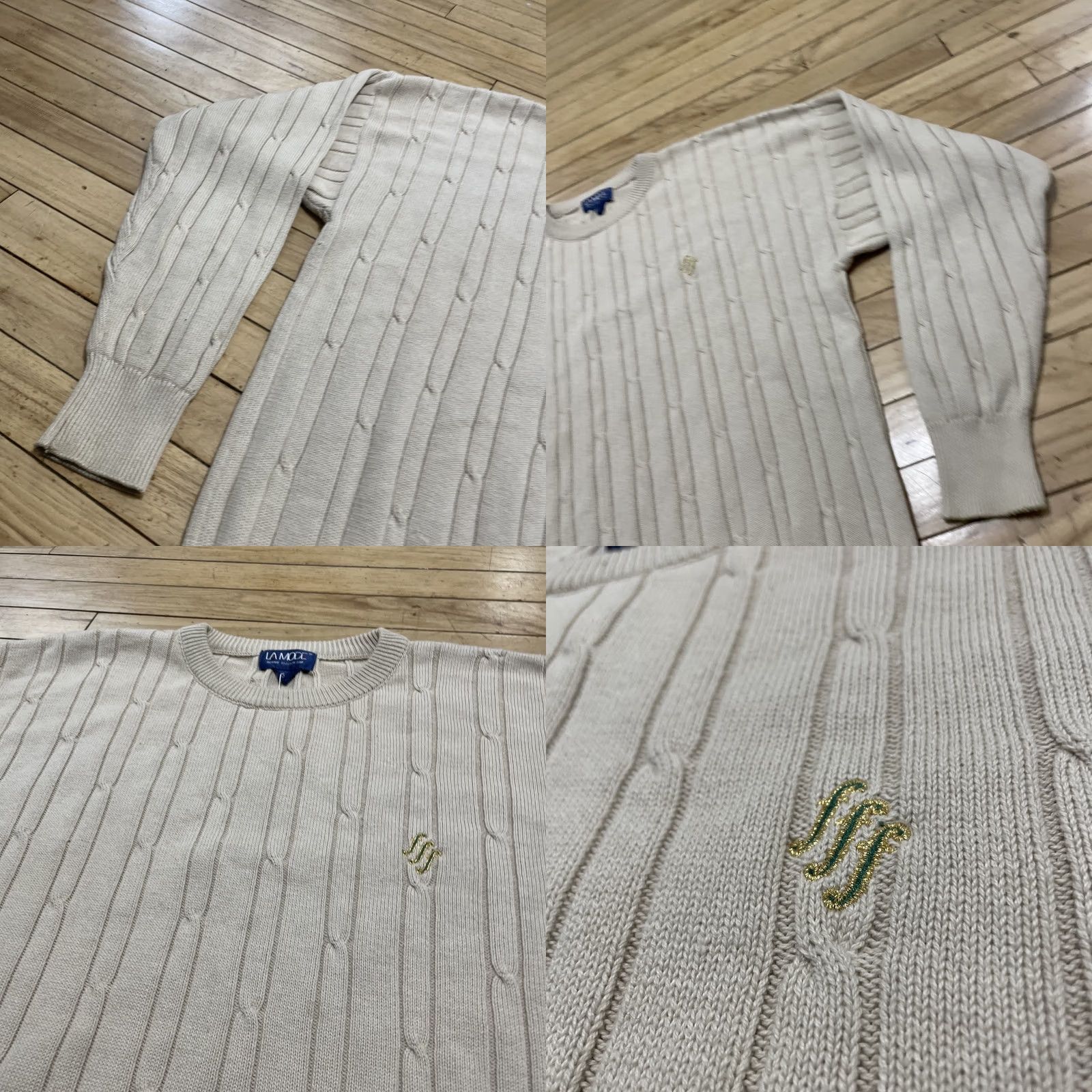 Vintage VINTAGE La Mode Sweater Men XXL Tan New Deadstock 90s Golf Cable Knit Old Money Pullover Knits Mens Size US XXL / EU 58 / 5 - 10 Thumbnail