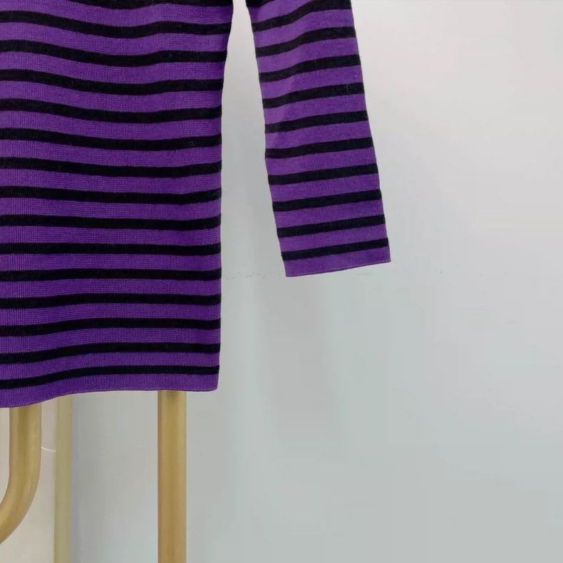 Dior Dior Purple striped slim round-neck knitted sweater Size XS / US 0-2 / IT 36-38 - 5 Thumbnail