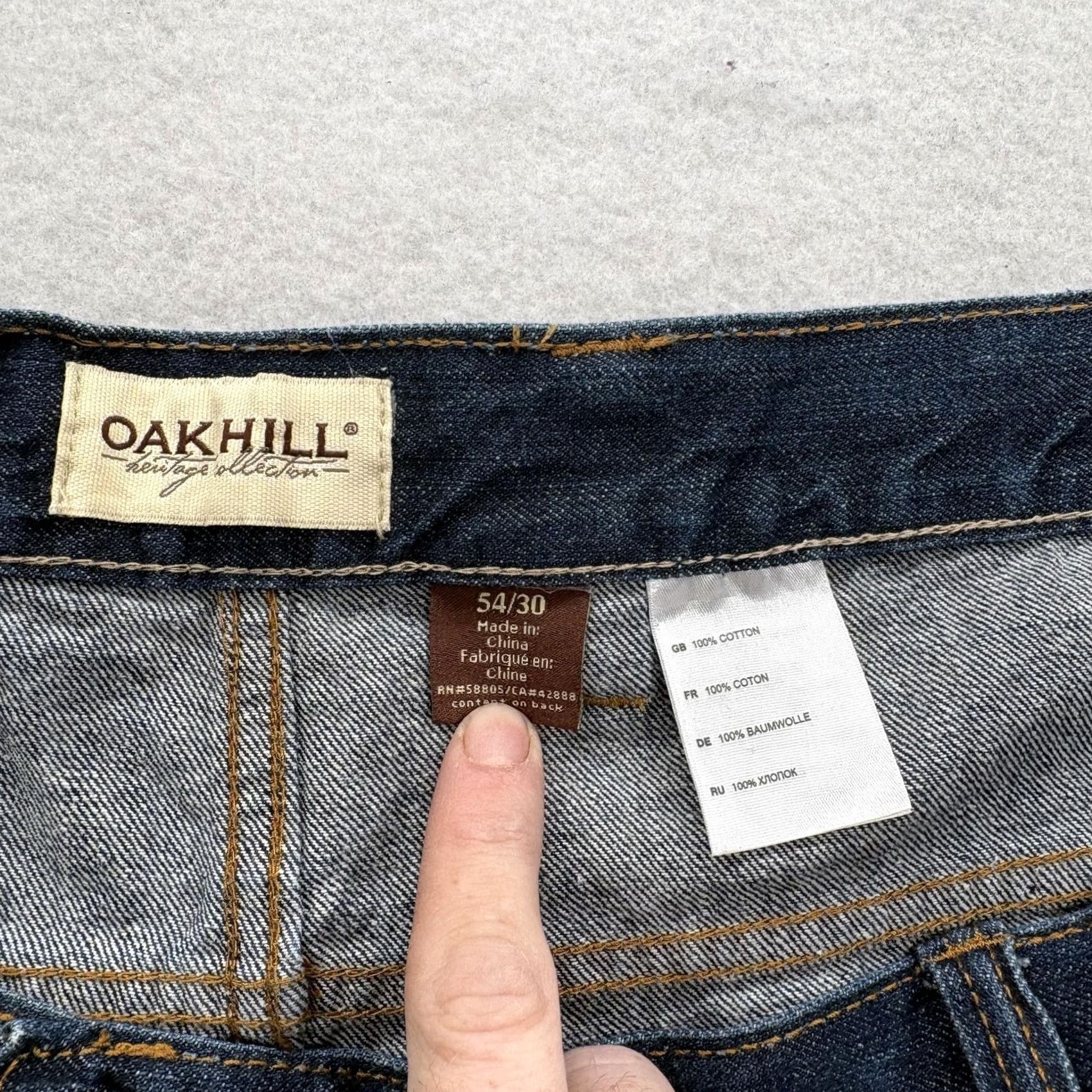 Vintage Oak Hill Heritage Collection Jeans Mens 54x30 Blue Medium Wash Classic Fit Denim Straight Pocket Zip Mens jeans blue 54 30 Size US 38 / EU 54 - 4 Thumbnail