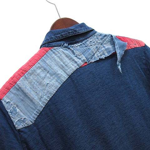 Kapital KAPITAL Indigo Boro patchwork polo shirt Size US S / EU 44-46 / 1 - 2 Thumbnail