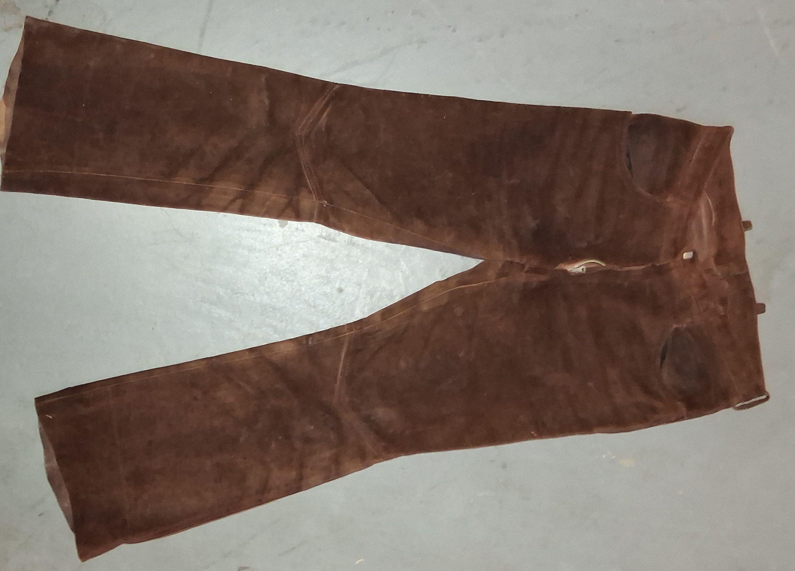 Vintage 1969 West German Suede Flare Trousers - Gutos/RIES Hardware Size US 34 / EU 50 - 2 Thumbnail