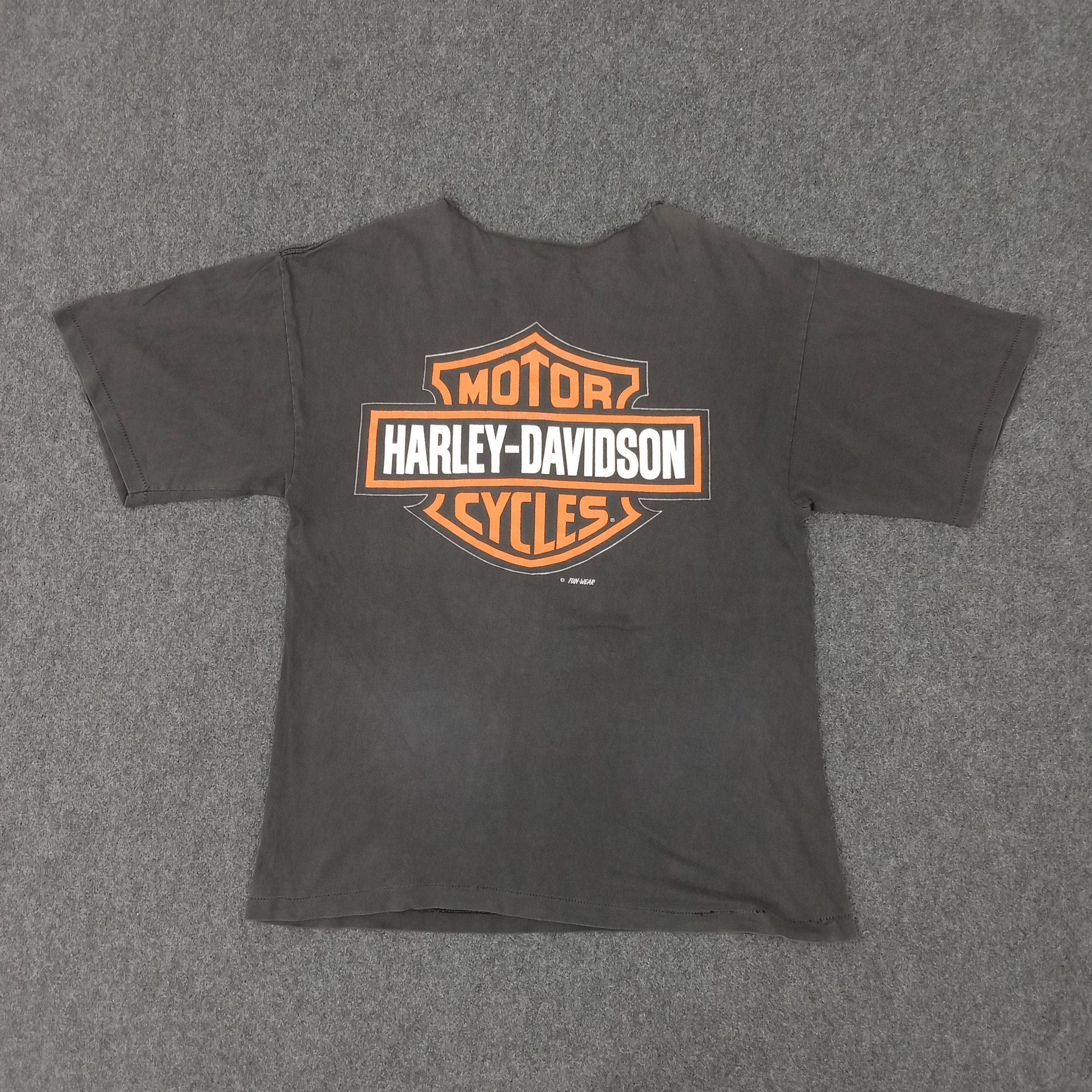 Harley Davidson × Vintage × Warner Bros Vintage 90's Harley Davidson X Warner Bros Distressed Tshirt Size US L / EU 52-54 / 3 - 6 Thumbnail