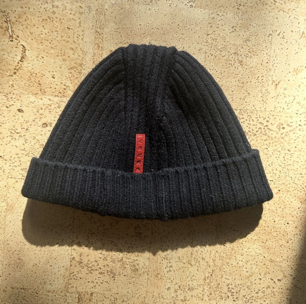 美品 00s PRADA SPORTS WOOL LOGO BEANIE Prada × Vintage Prada Linea Rossa Logo Vintage Sport Wool Knit
