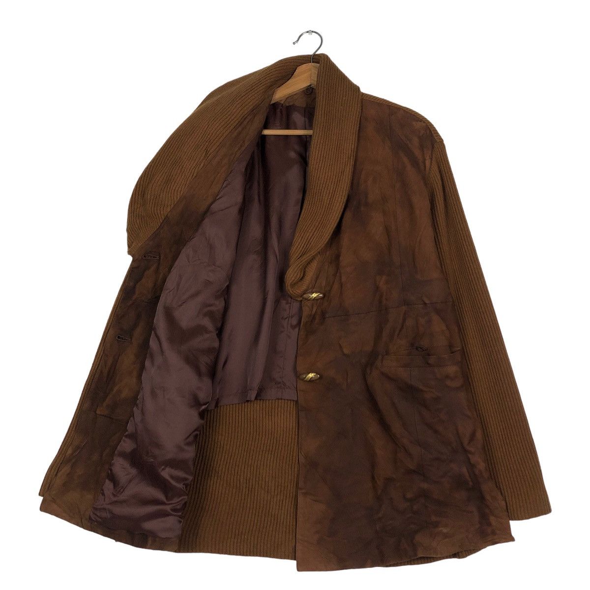Issey Miyake 🔥Vintage Suede Leather Jacket Double Breast Japan Made Size US M / EU 48-50 / 2 - 11 Thumbnail