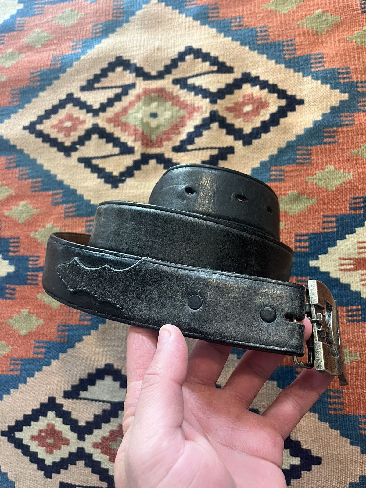 DC VINTAGE DC LEATHER BELT 90S Y2K DCSHOES USA RARE Size ONE SIZE - 3 Thumbnail
