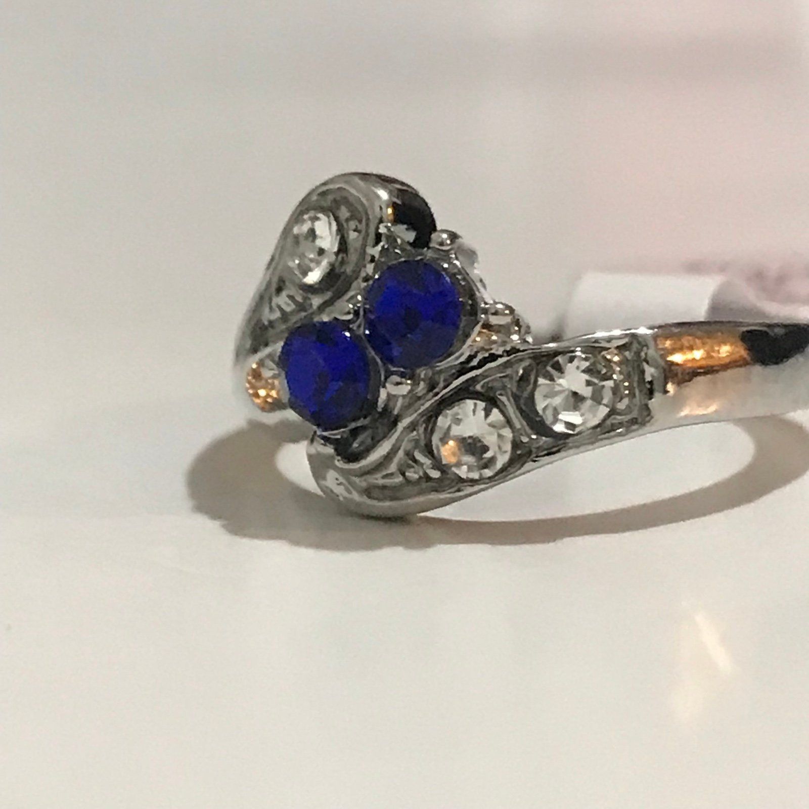 Other Adorable Blue Rhinestones Ring With Silver Tone Size 8.5 Size ONE SIZE - 2 Thumbnail