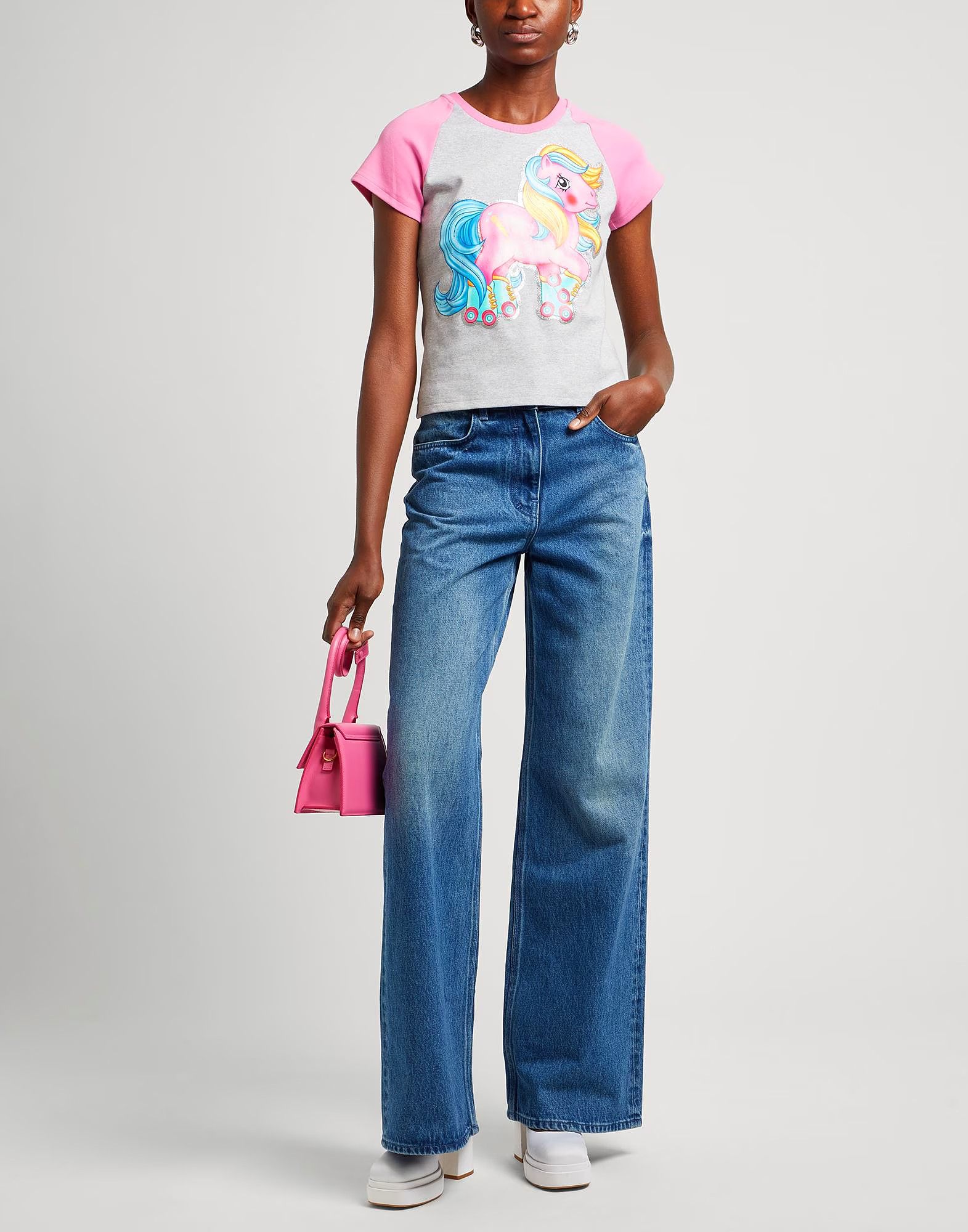 Moschino Moschino Couture SS 2018 My Little Pony Print Gray Top Size XS / US 0-2 / IT 36-38 - 2 Thumbnail