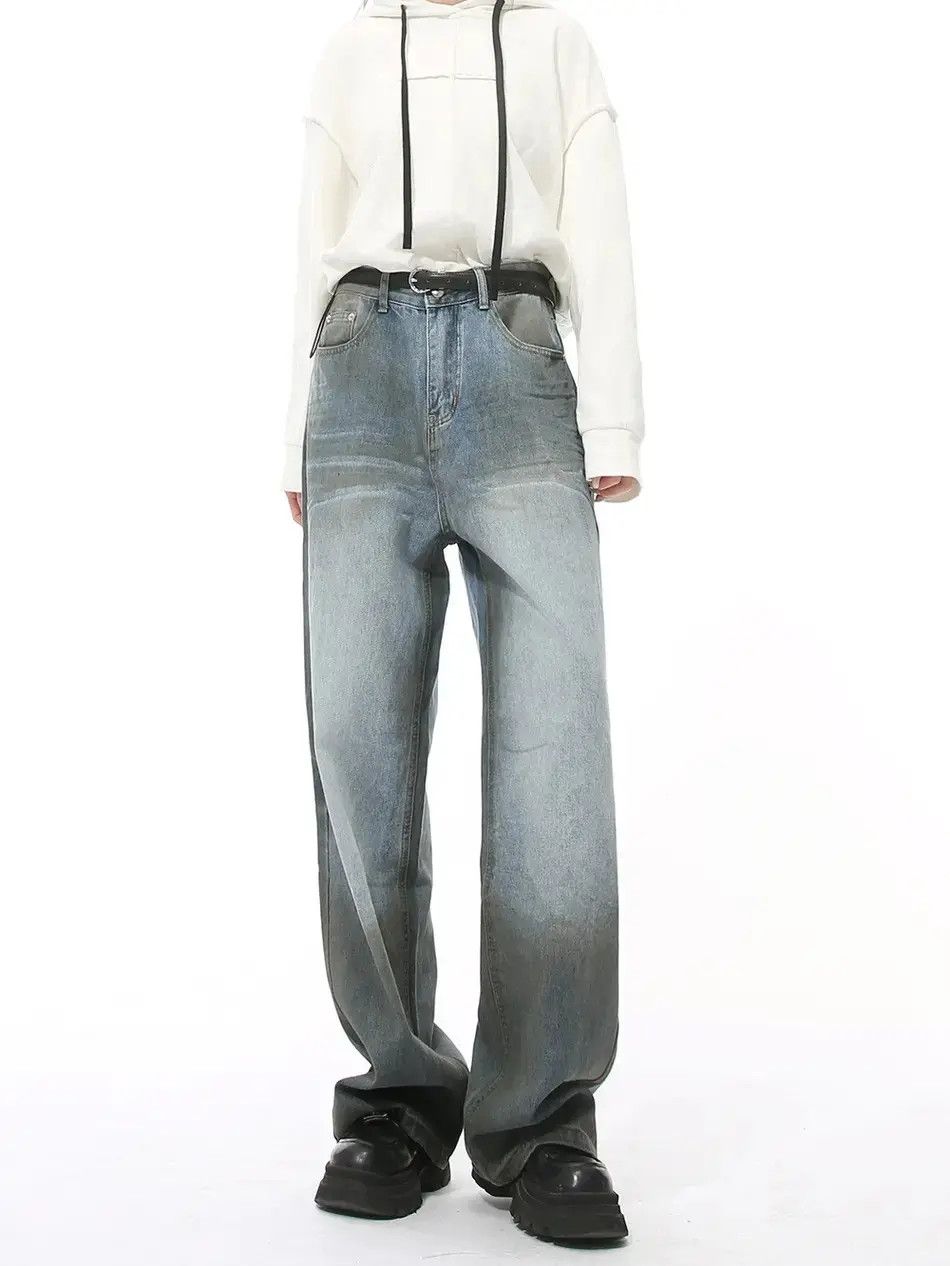 Japanese Brand Retro loose dirty dyed high street jeans Size US 32 / EU 48 - 4 Thumbnail