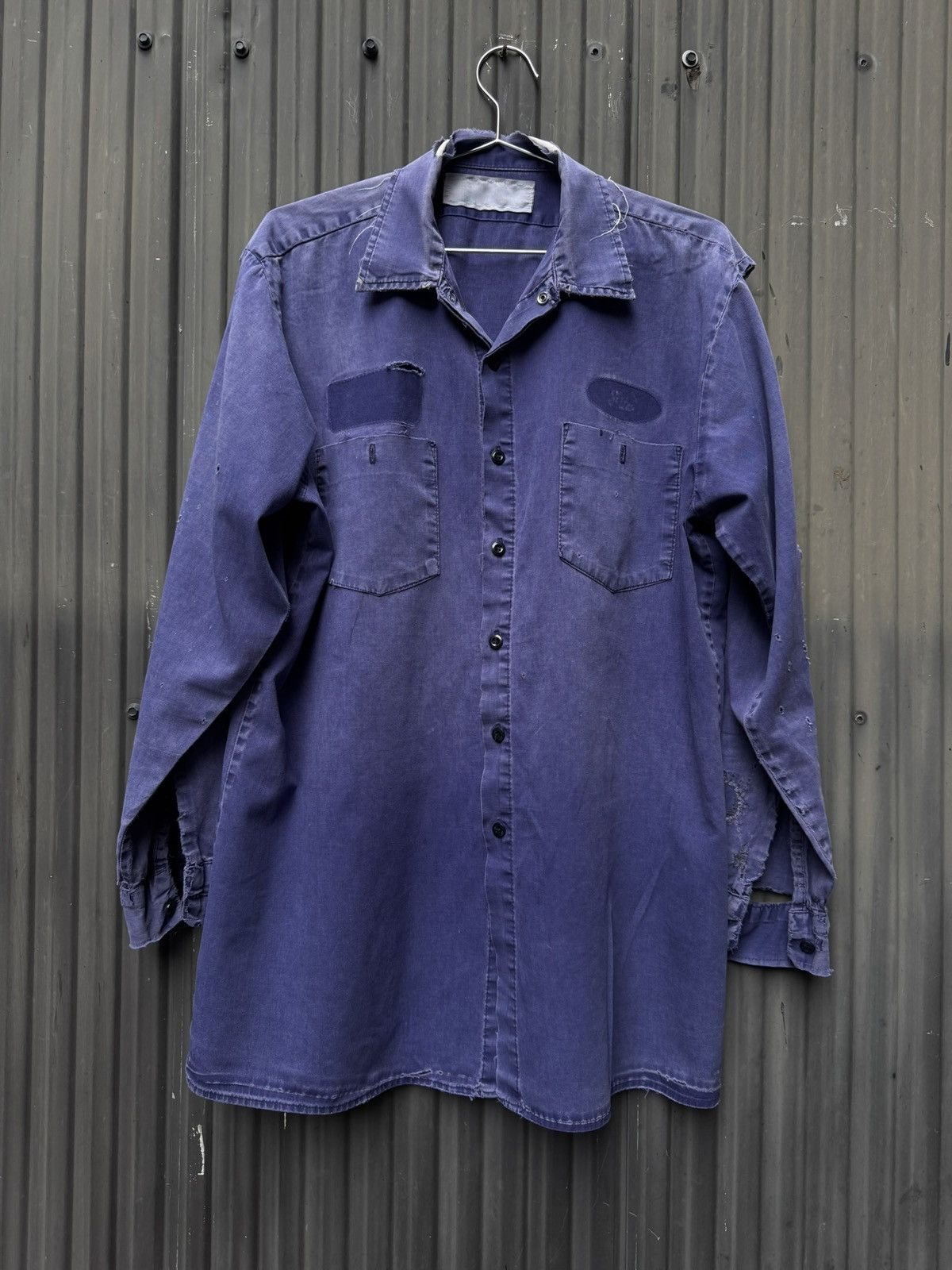 Vintage Vintage Workwear Mechanic Shirt — Faded Indigo Size US L / EU 52-54 / 3 - 1 Thumbnail