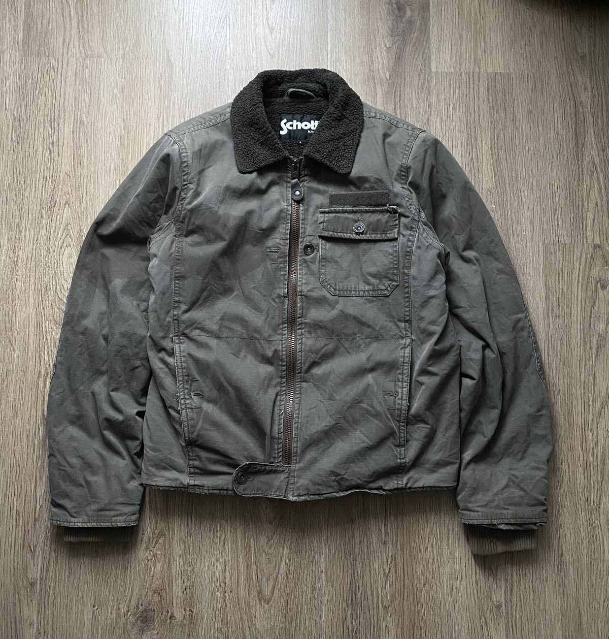 Vintage Schott Shearling Bomber military Jacket Sherpa