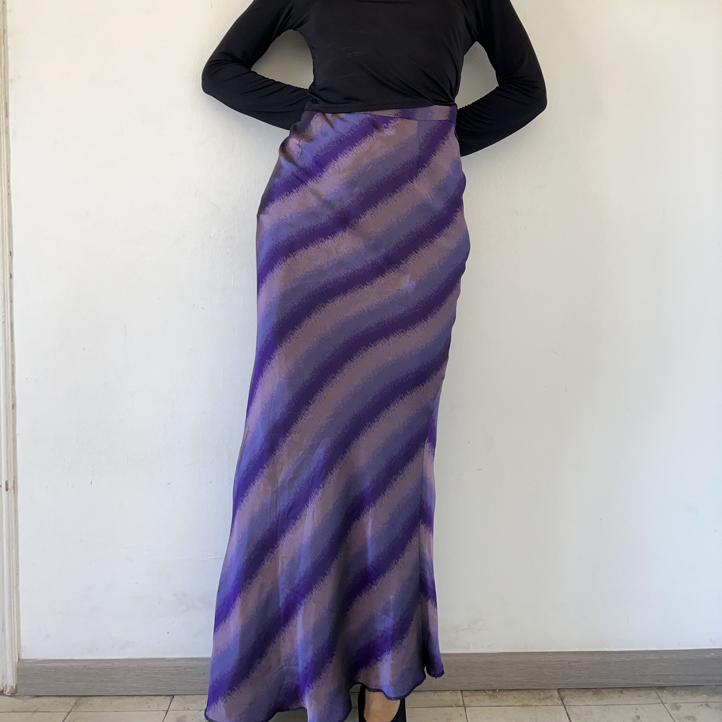 Vintage Vintage 90s Satin Maxi Skirt Size 28" / US 6 / IT 42 - 8 Thumbnail