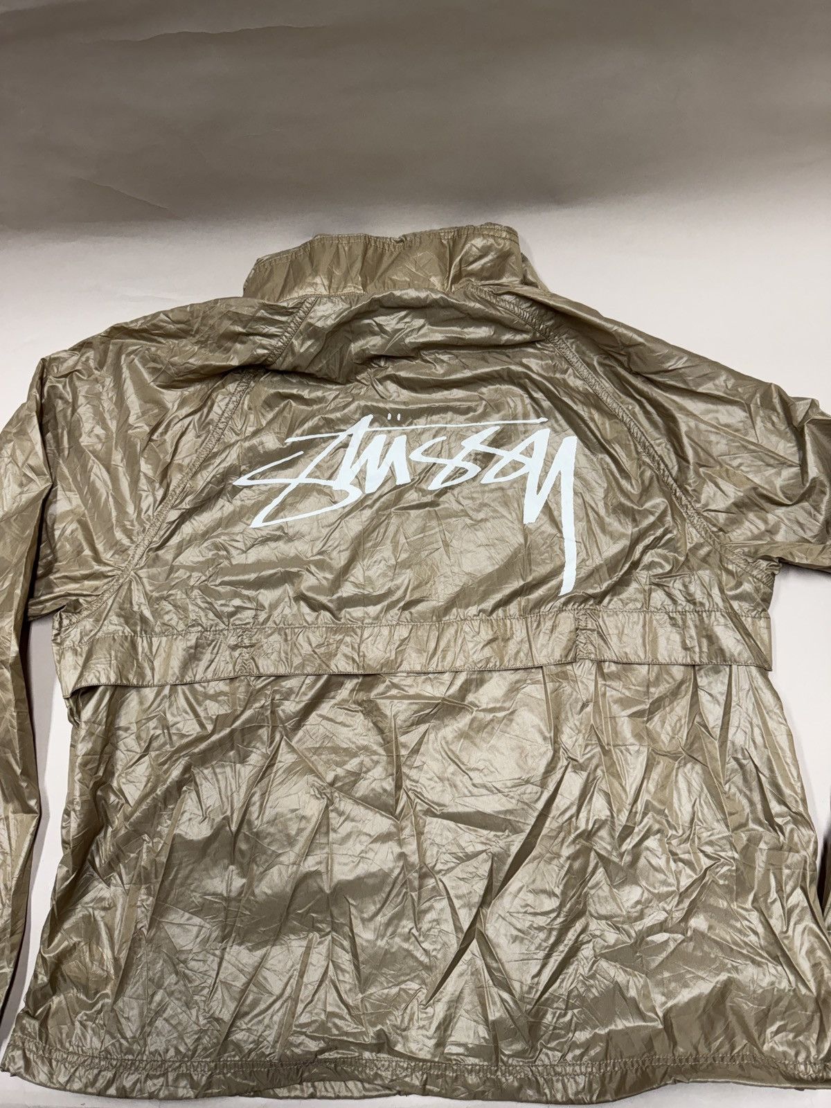 Stussy Stussy Beach Shell Wrinkled Nylon Jacket Brown DS XL