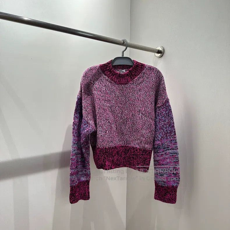 Loewe Loewe Logo leather patch color block sweater Size S / US 4 / IT 40 - 1 Thumbnail
