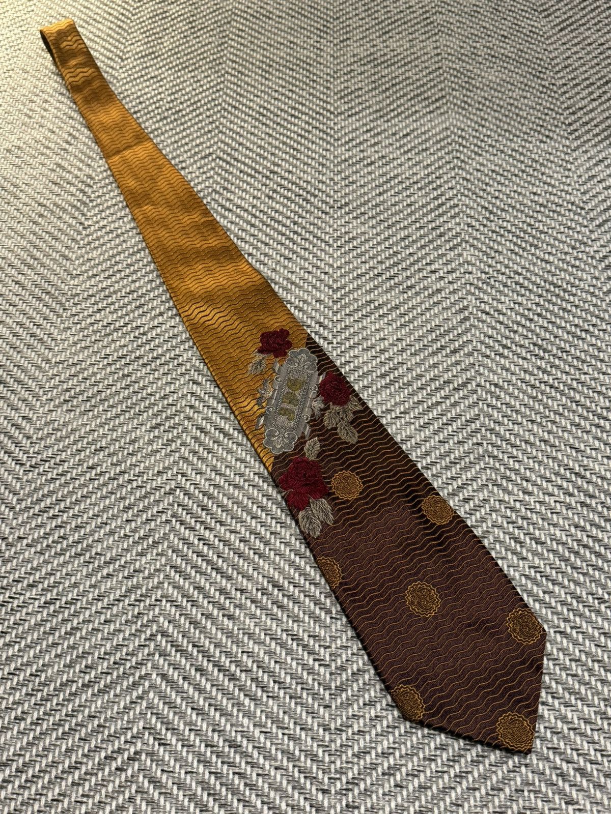 Jean Paul Gaultier Jean Paul Gaultier Rose Jacquard Pattern Tie Size ONE SIZE - 2 Thumbnail