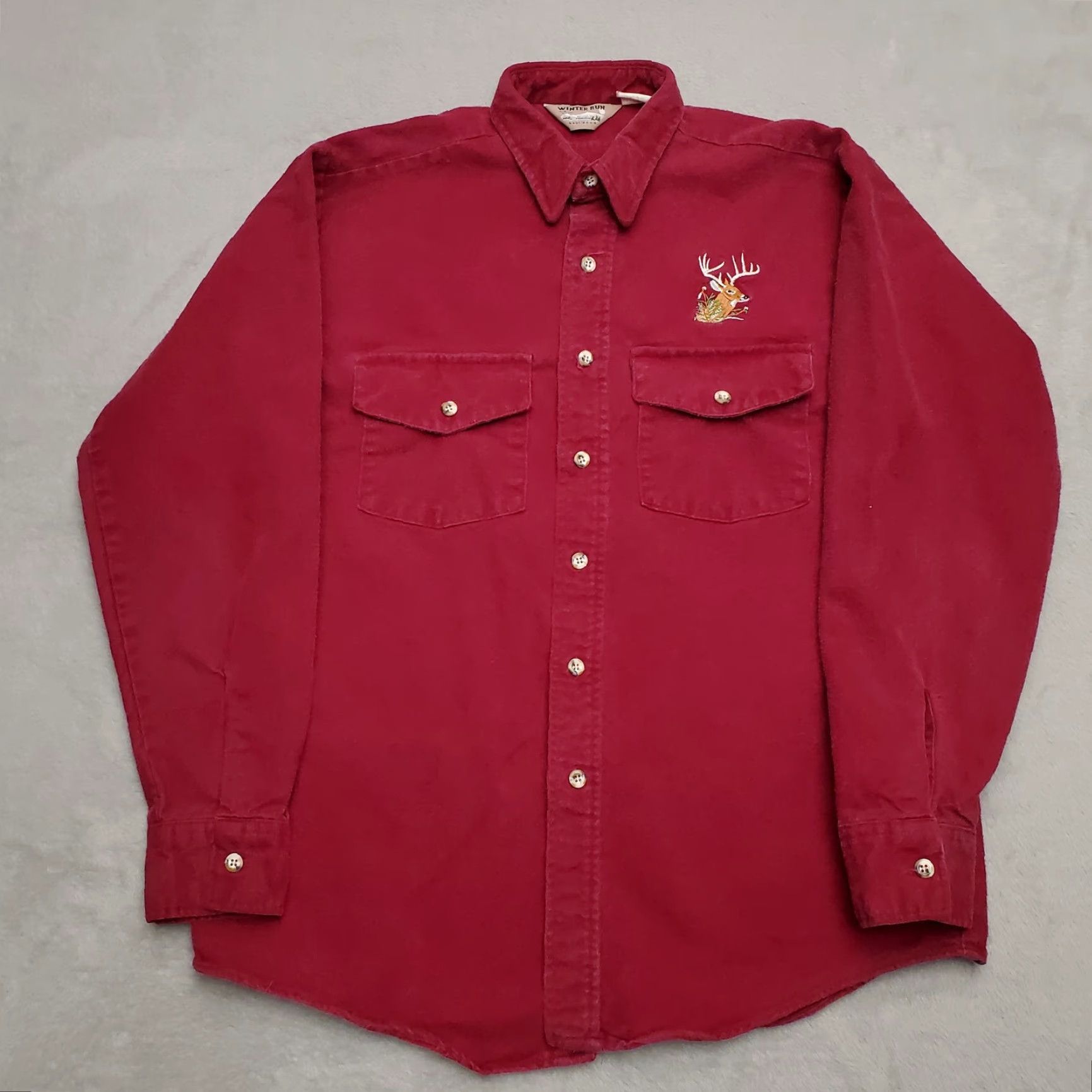 Vintage VINTAGE Winter Run Shirt Mens M Maroon Chamois Outdoor Flannel Cabin Casual Size US M / EU 48-50 / 2 - 2 Thumbnail