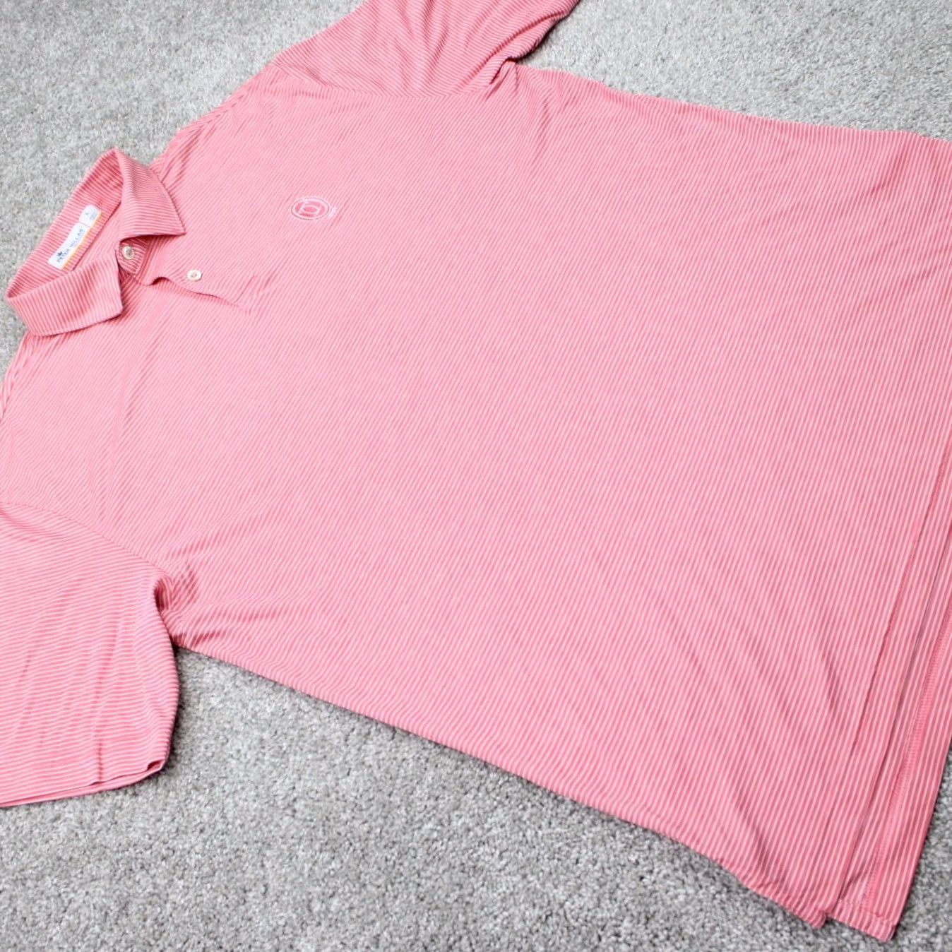 Peter Millar Peter Millar Polo Shirt Mens Large Red 100% Polyester Short Sleeve Knit Logo on left breast Size US L / EU 52-54 / 3 - 7 Thumbnail