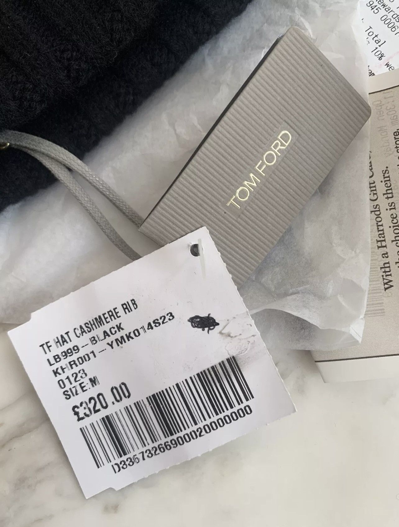 TOM FORD Ribbed 100% Cashmere Beanie size medium