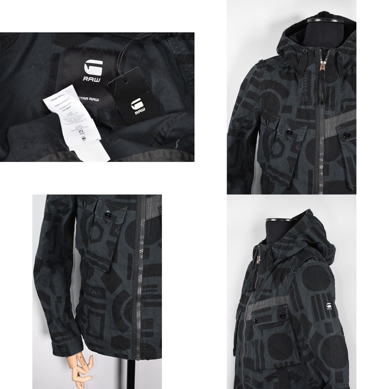 G-Star G-Star RAW UTILITY HDD JACKET M Gray Canvas Hooded Jacket Mens Regular Size M Size US M / EU 48-50 / 2 - 8 Thumbnail